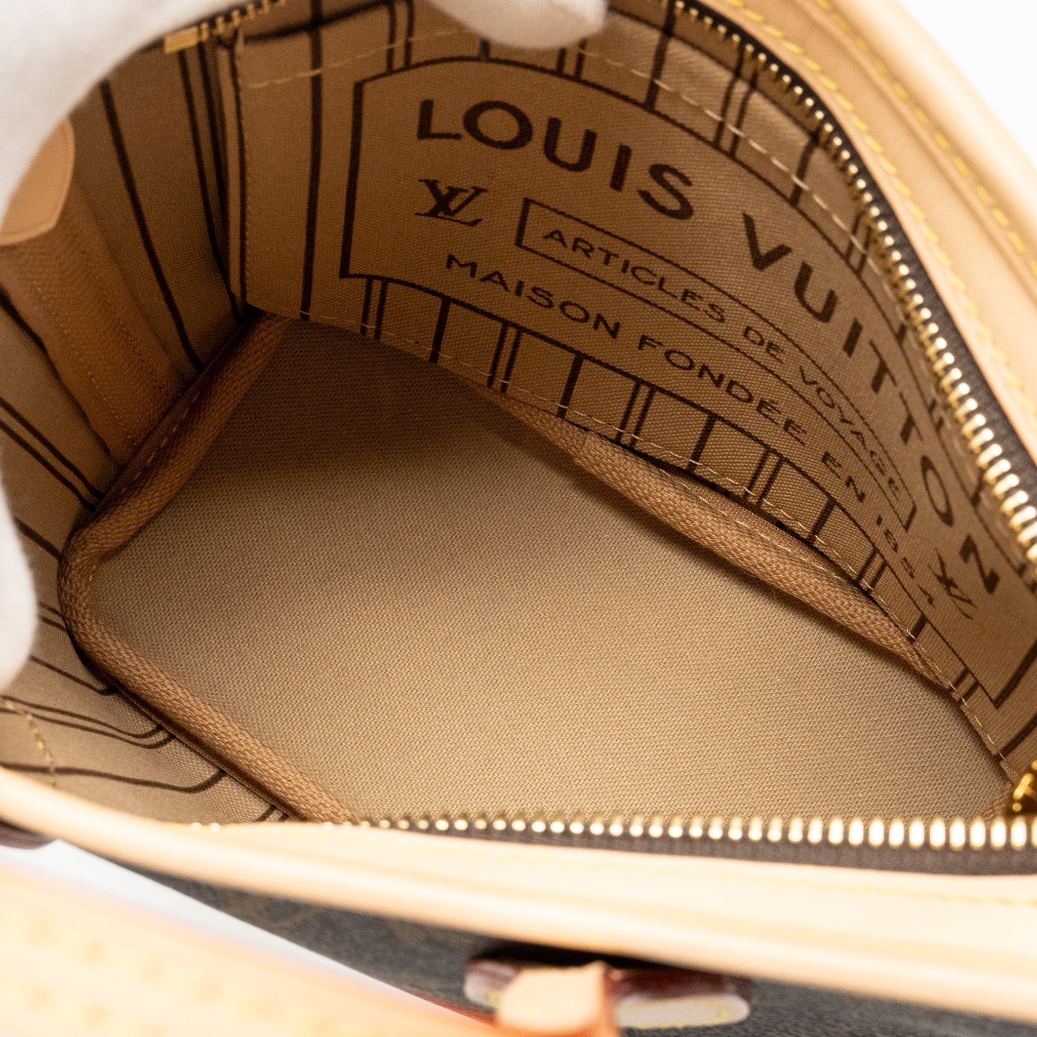 LOUIS VUITTON NEVERFULL BB BEIGE  STRAP MONOGRAM CANVAS GHW