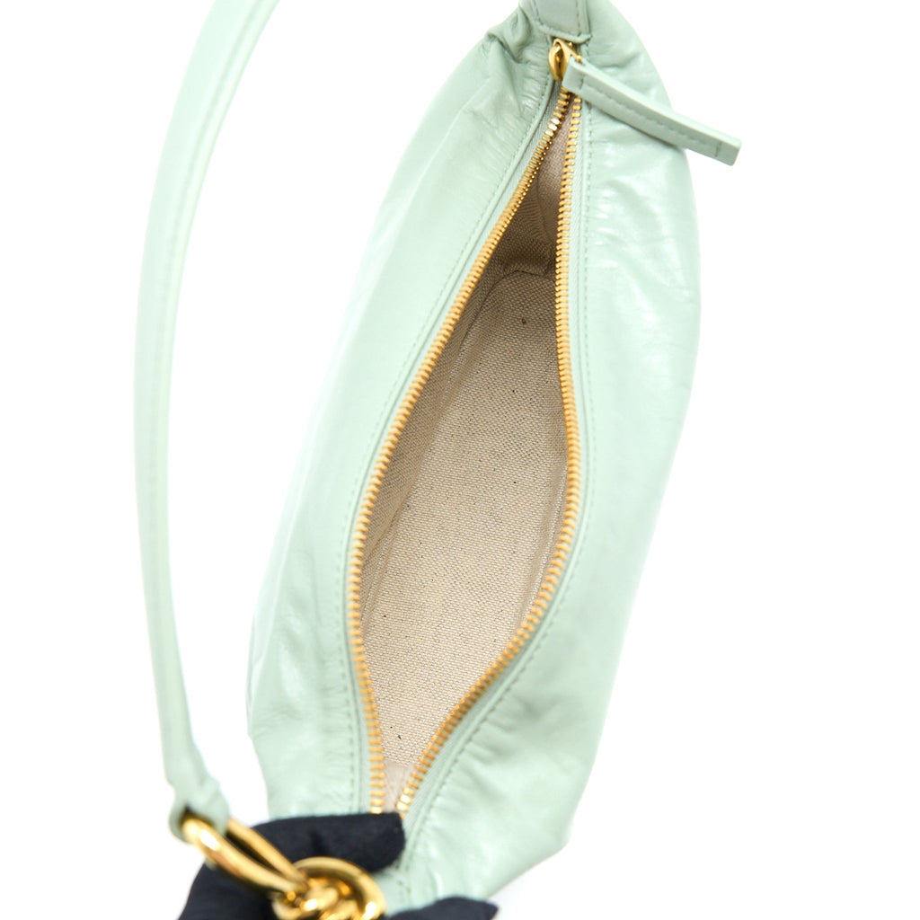 BOTTEGA VENETA HOBO BAG CALFSKIN LIGHT GREEN GHW