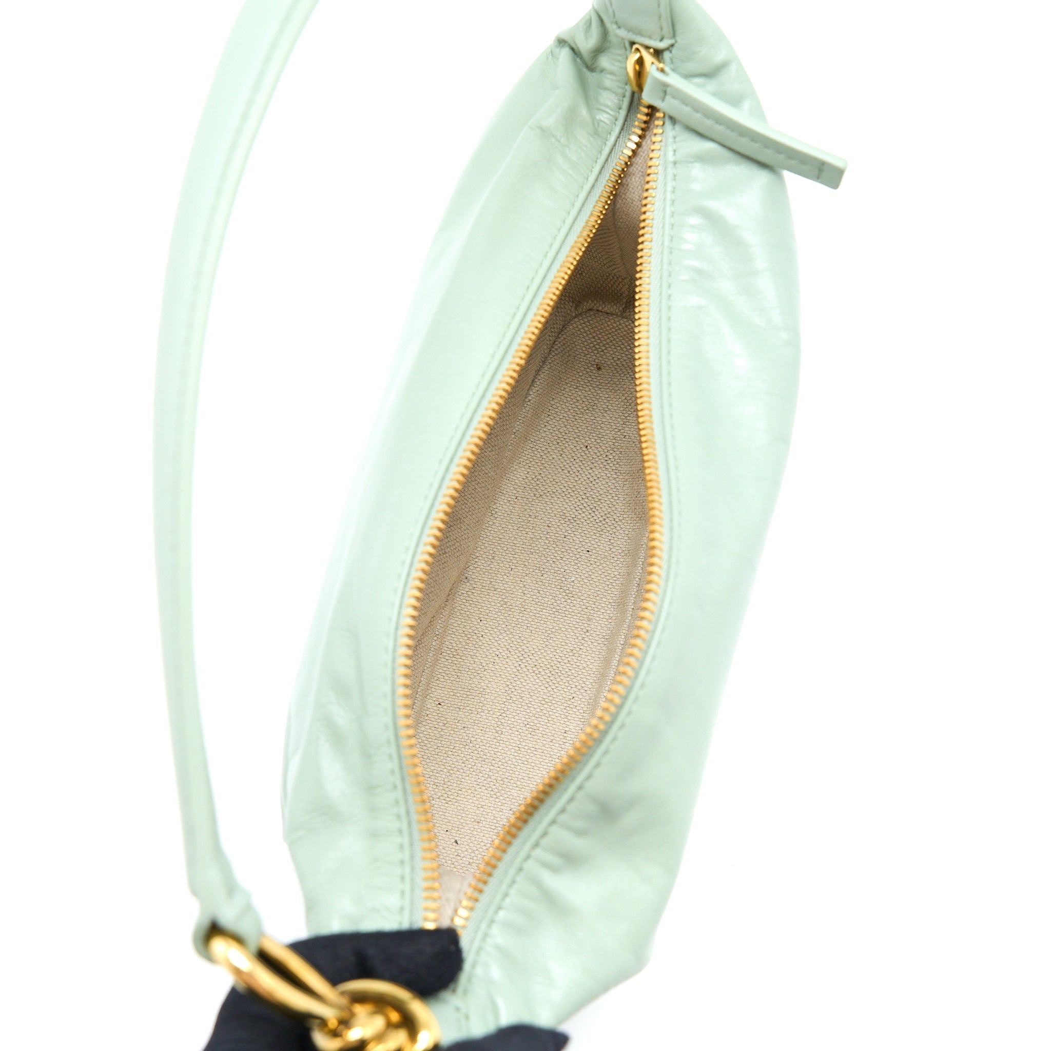 BOTTEGA VENETA HOBO BAG CALFSKIN LIGHT GREEN GHW