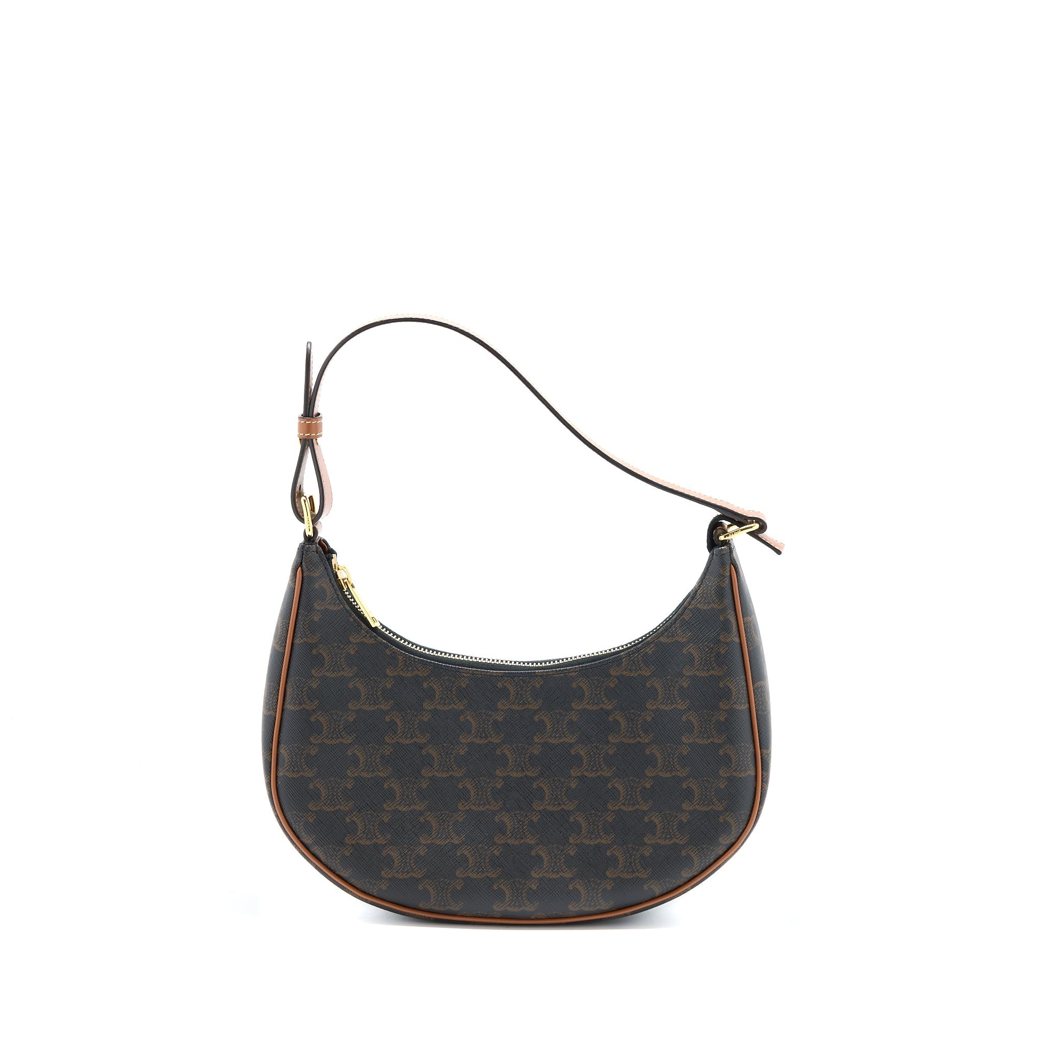 CELINE AVA BAG IN TRIOMPHE CANVAS AND CALFSKIN TAN