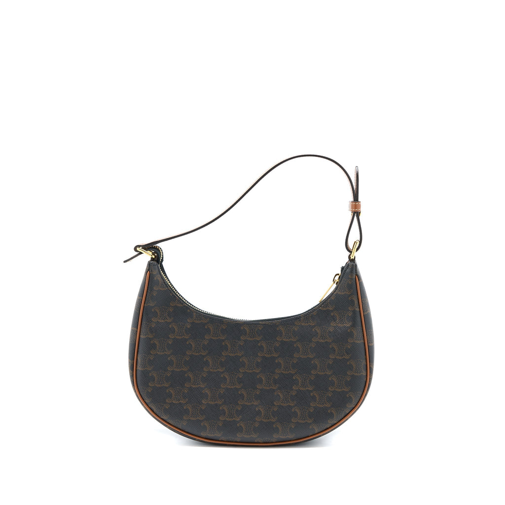 CELINE AVA BAG IN TRIOMPHE CANVAS AND CALFSKIN TAN