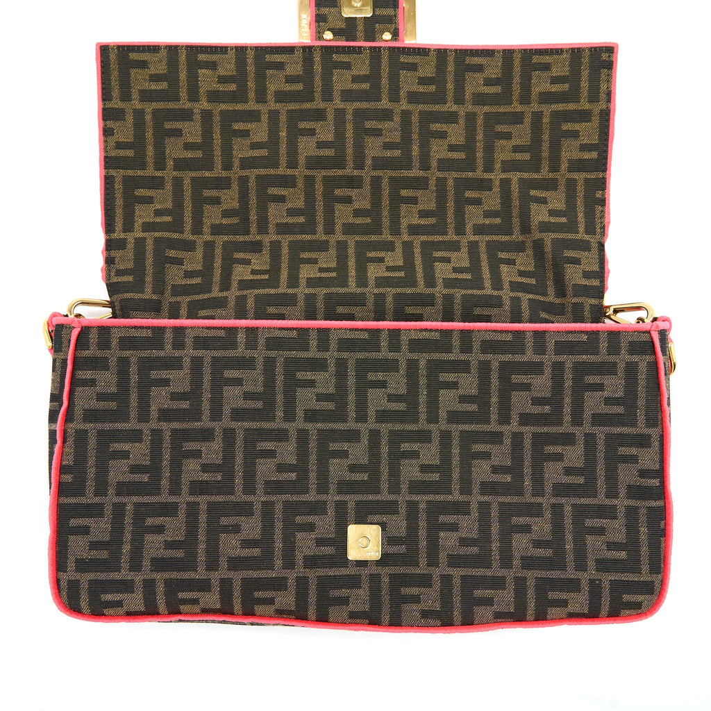 FENDI BUGUETTE SHOULDER BAG FF JACQUARD FABRIC/MULTICOLOUR GHW