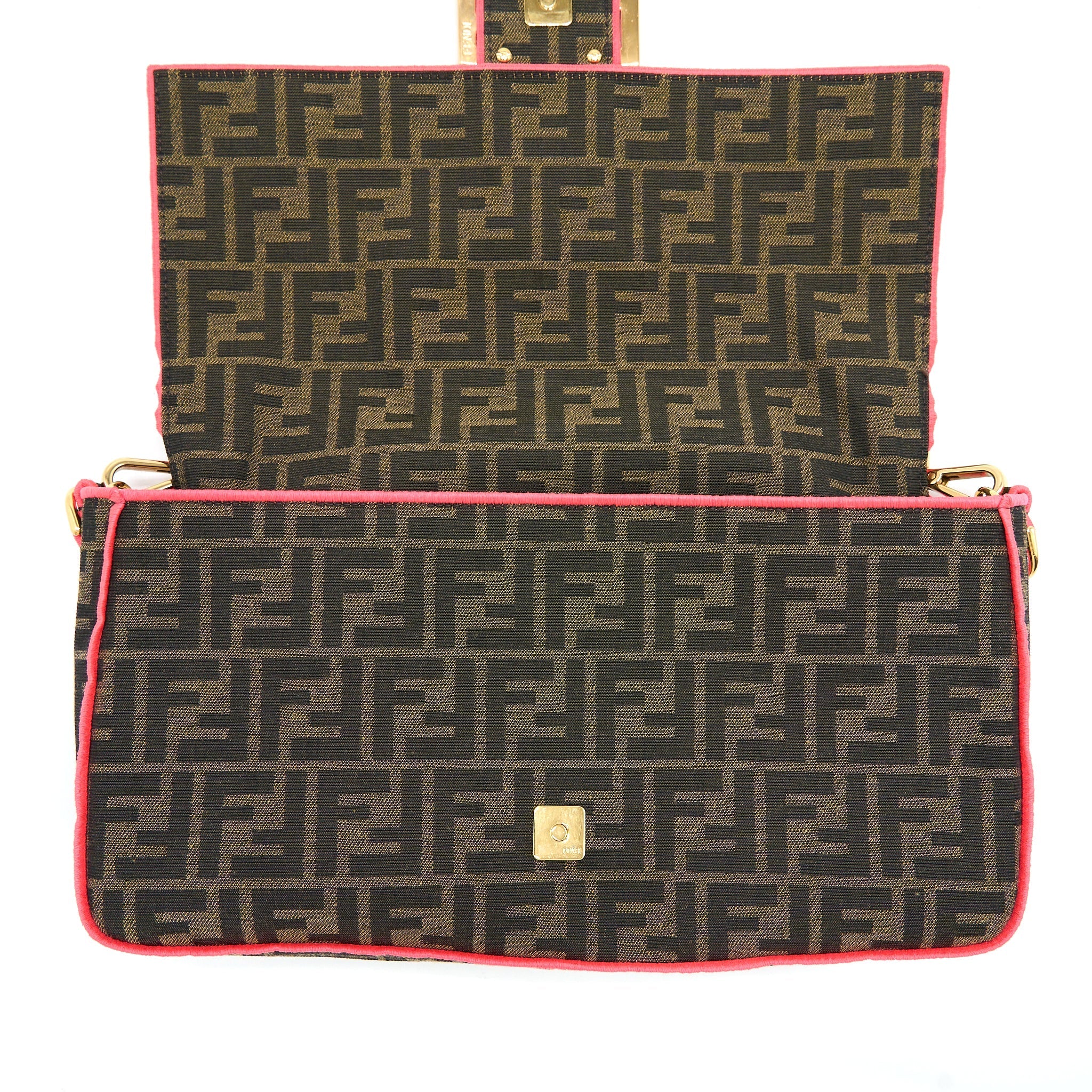 FENDI BUGUETTE SHOULDER BAG FF JACQUARD FABRIC/MULTICOLOUR GHW