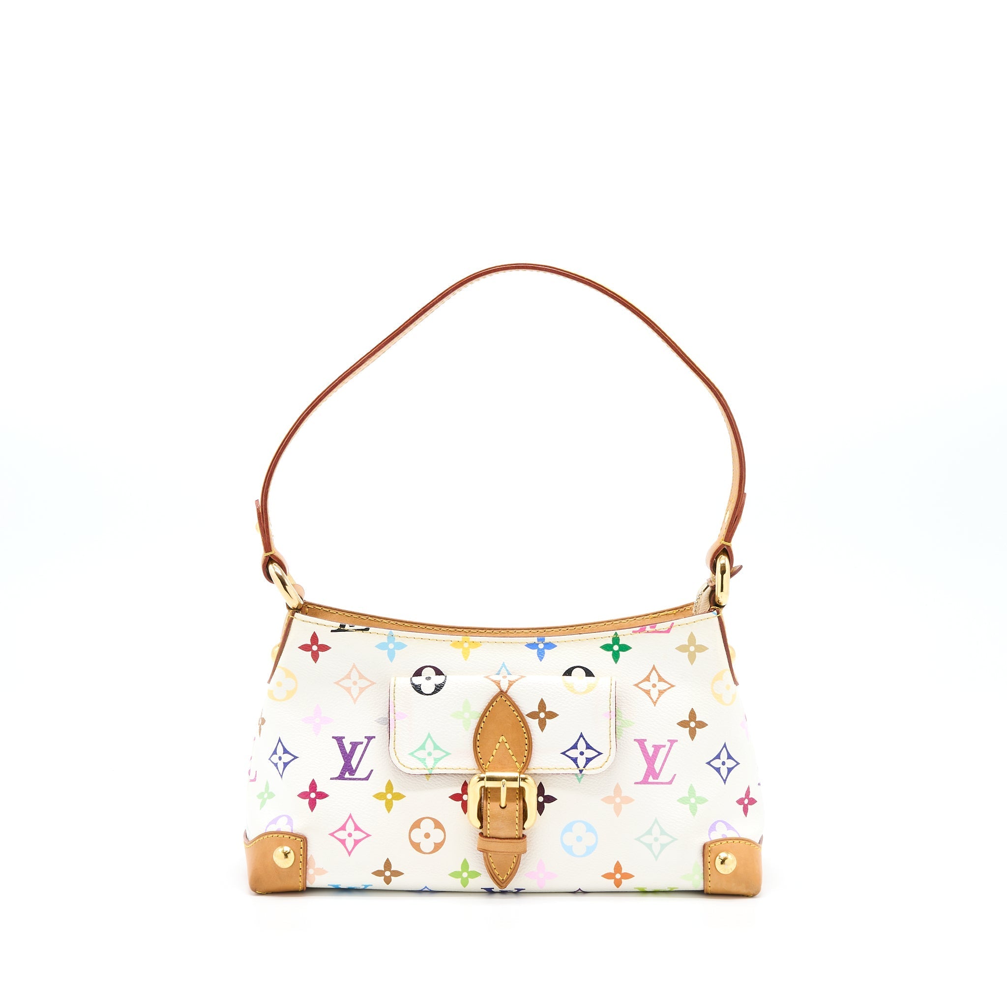 LOUIS VUITTON VINTAGE ELIZA SHOULDER BAG WHITE/MULTICOLOUR GHW