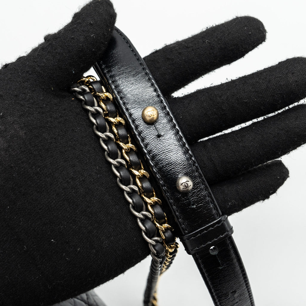 CHANEL MAXI GABRIELLE HOBO BAG CALFSKIN BLACK MULTICOLOUR HARDWARE