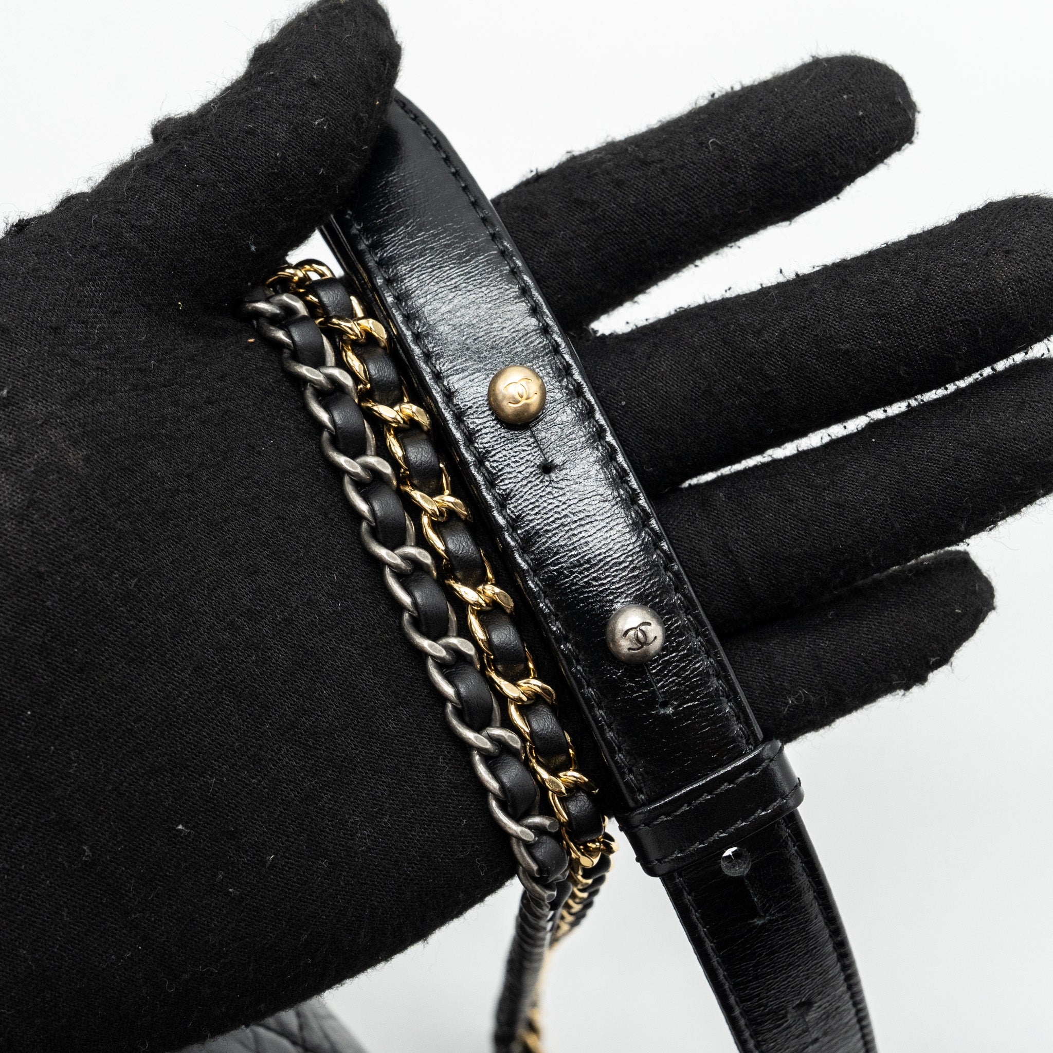 CHANEL MAXI GABRIELLE HOBO BAG CALFSKIN BLACK MULTICOLOUR HARDWARE