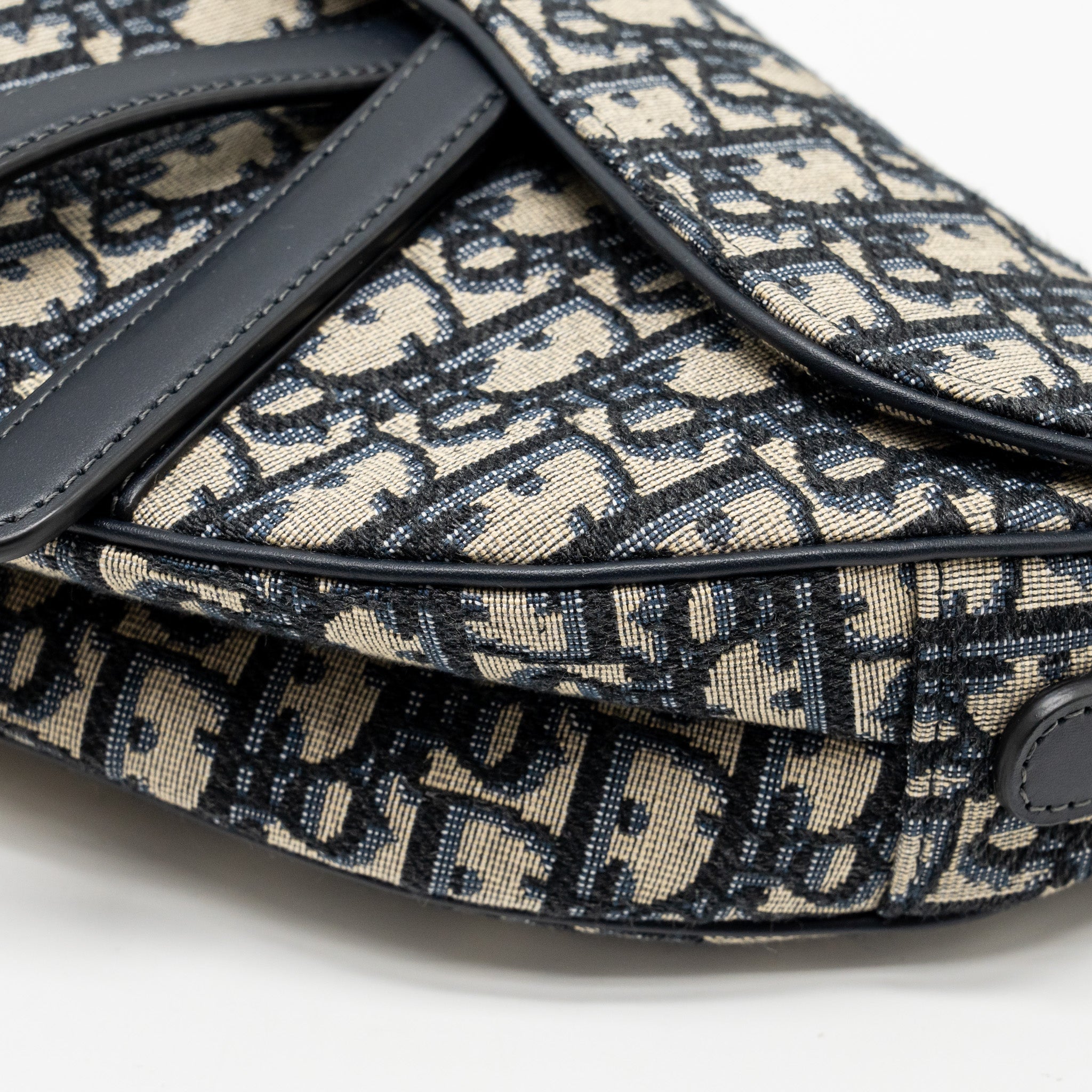 DIOR MEDIUM SADDLE BAG BLUE OBLIQUE CANVAS GHW