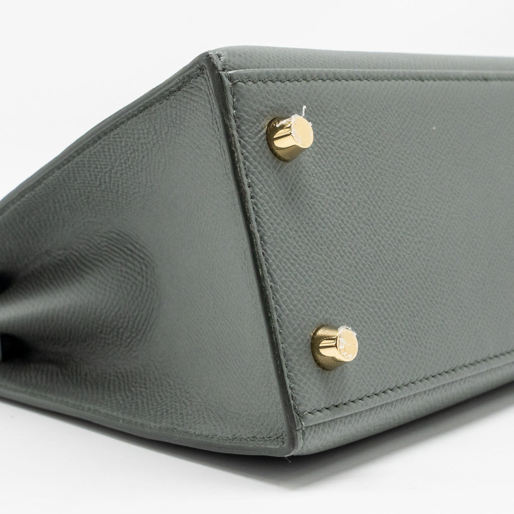 HERMES KELLY 25 EPSOM VERT AMANDE GHW