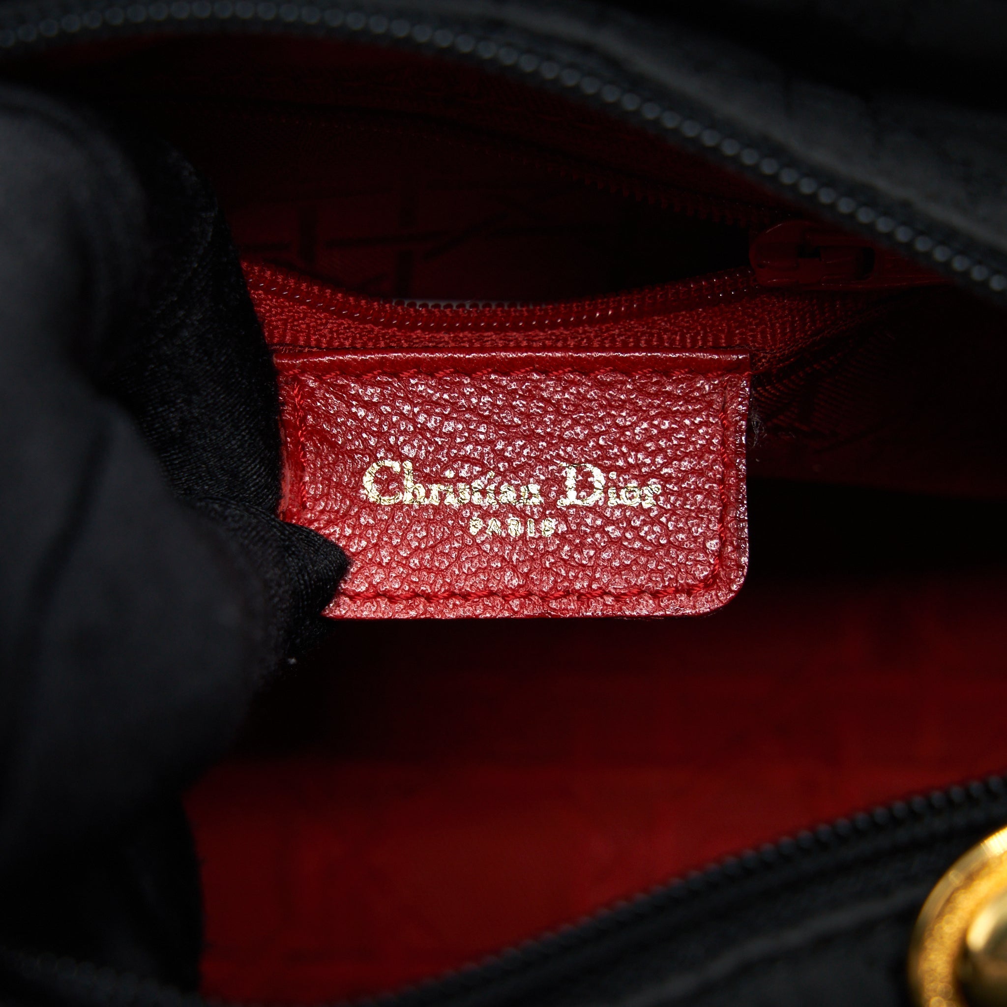 DIOR VINTAGE MEDIUM LADY DIOR FABRIC BLACK GHW