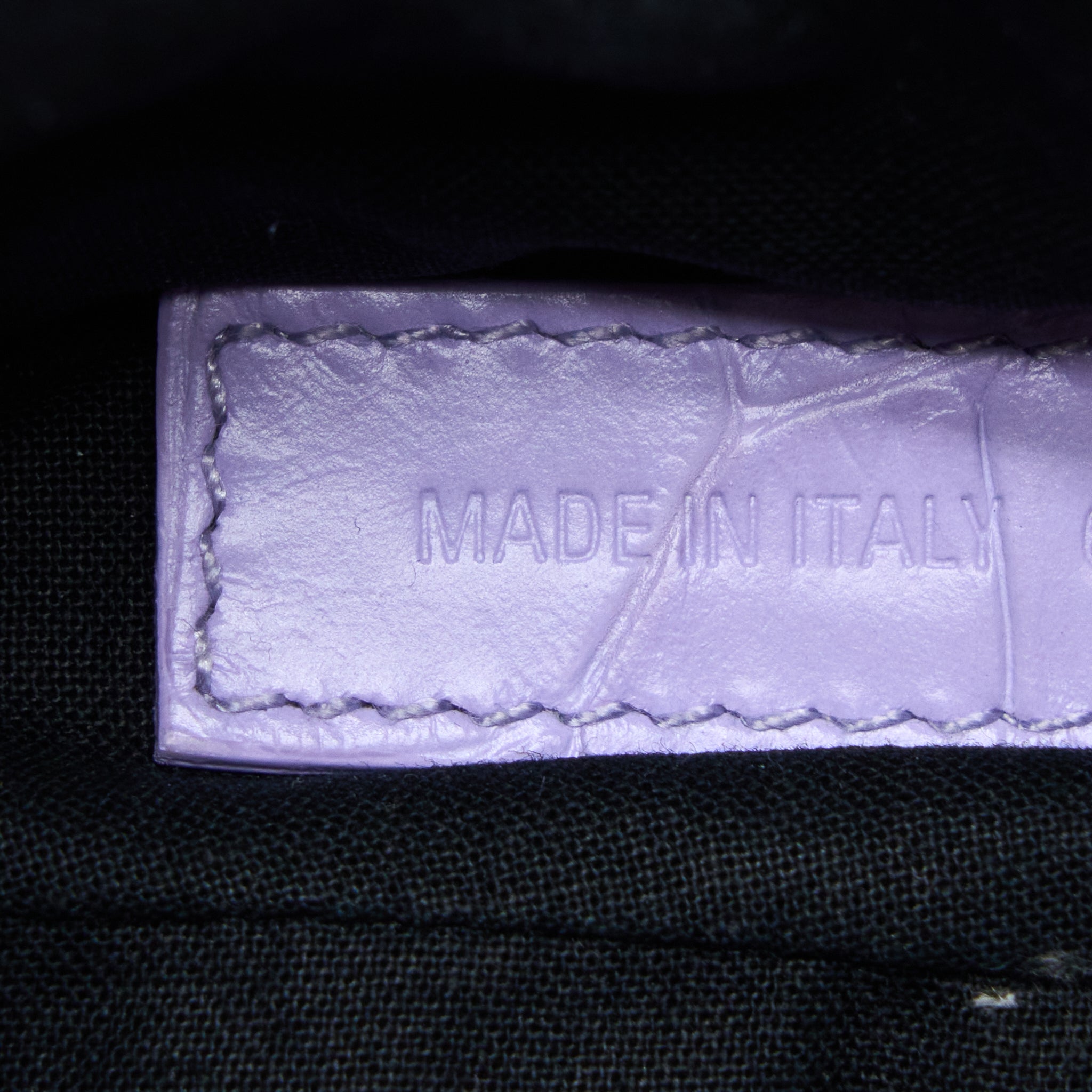 BALENCIAGA LE CAGOLE XS SHOULDER BAG CROC EMBOSSED CALFSKIN LIGHT PURPLE SHW
