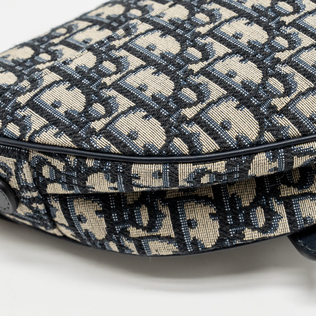 DIOR MEDIUM SADDLE BAG BLUE OBLIQUE CANVAS GHW