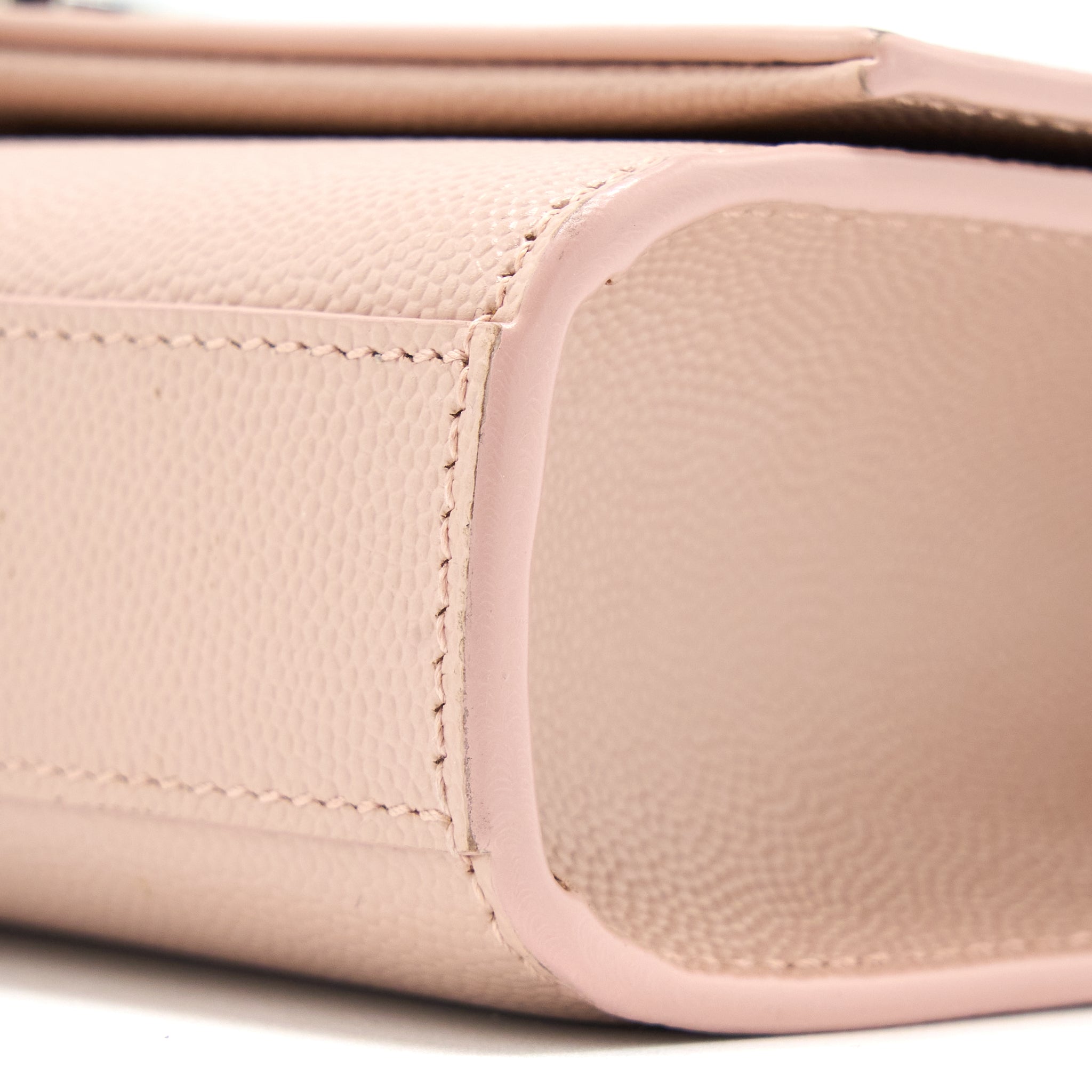 SAINT LAURENT KATE TASSEL GRAINED CALFSKIN PINK SHW