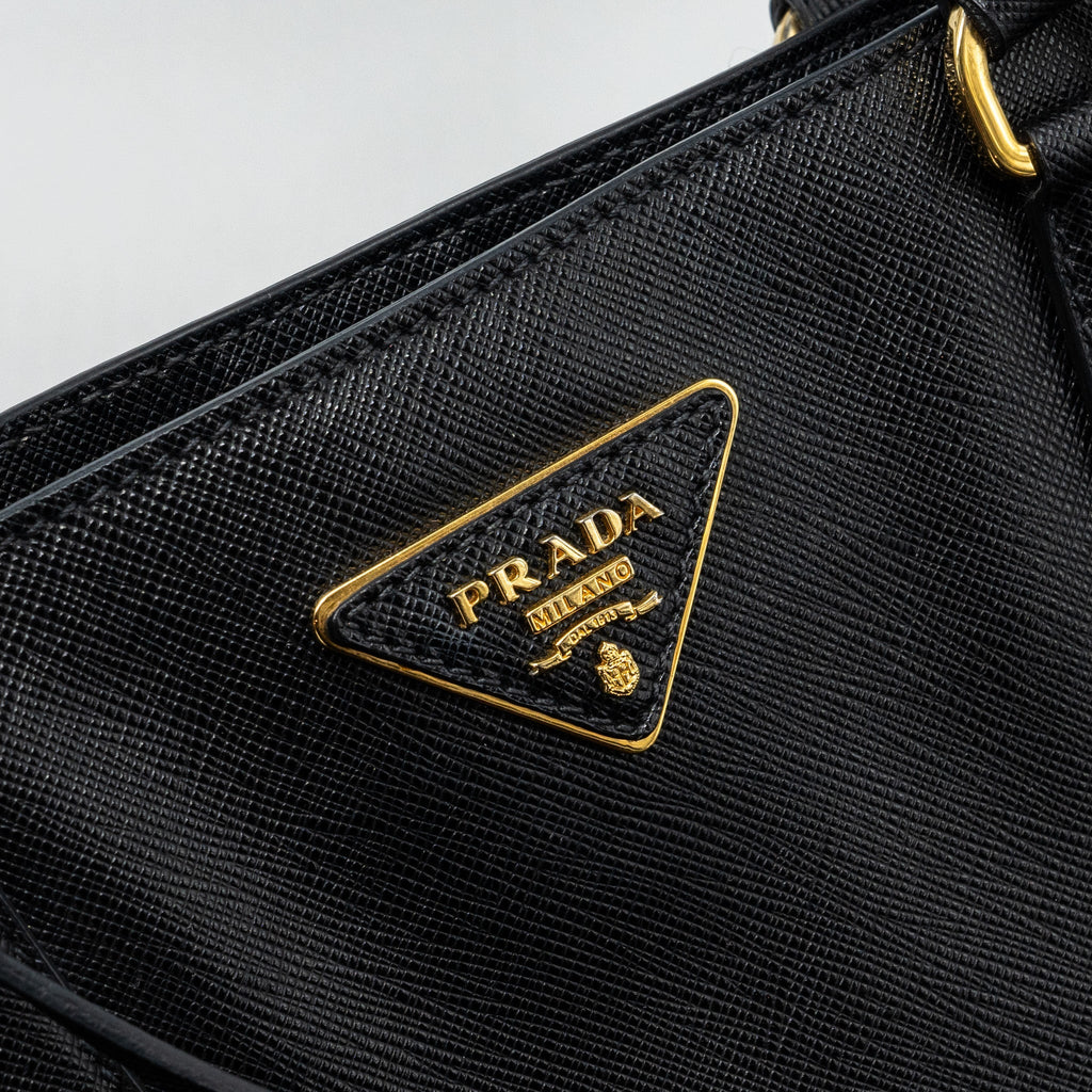 PRADA LARGE TOTE BAG SAFFIANO CALFSKIN BLACK GHW