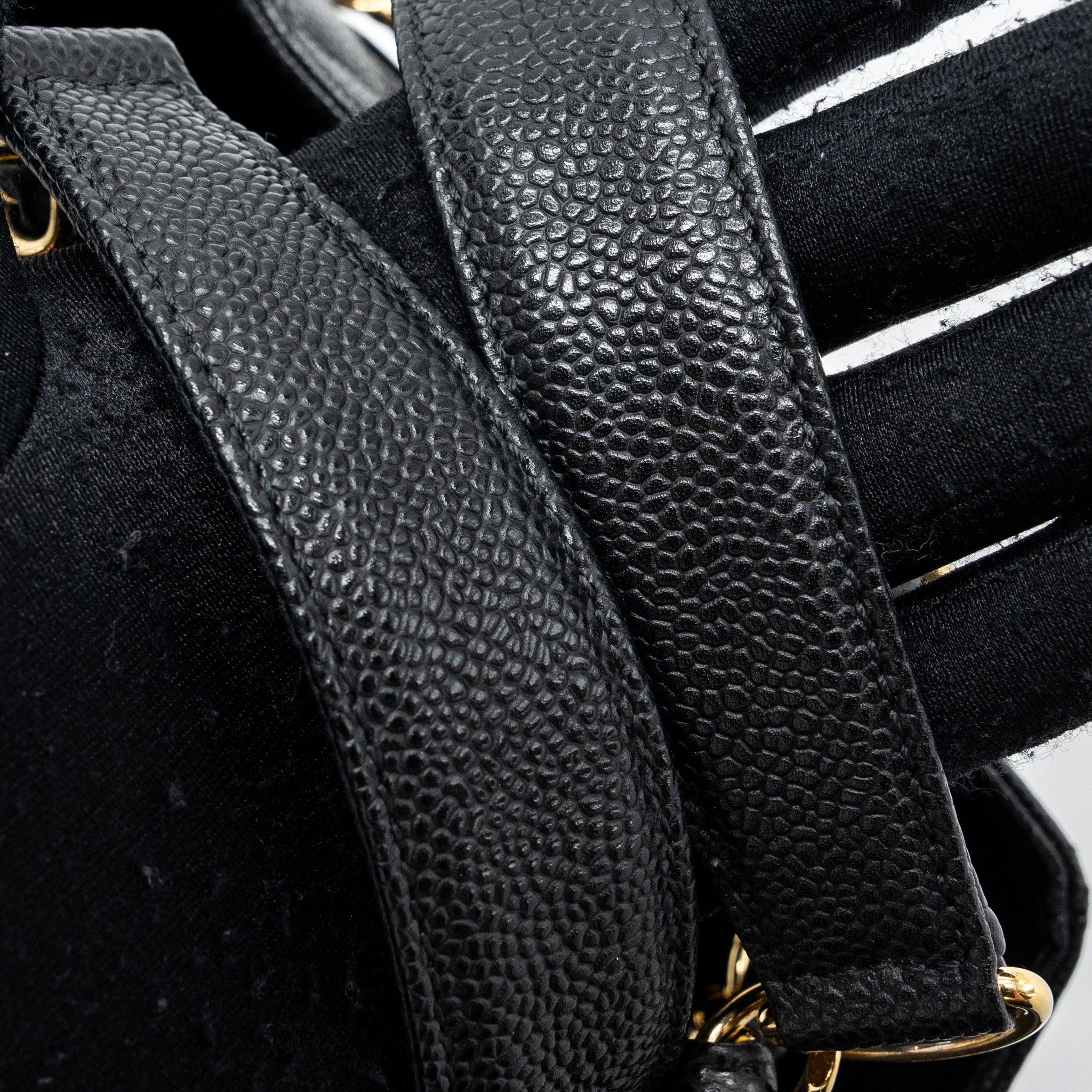 CHANEL GRAND SHOPPING TOTE BAG PM CAVIAR BLACK GHW
