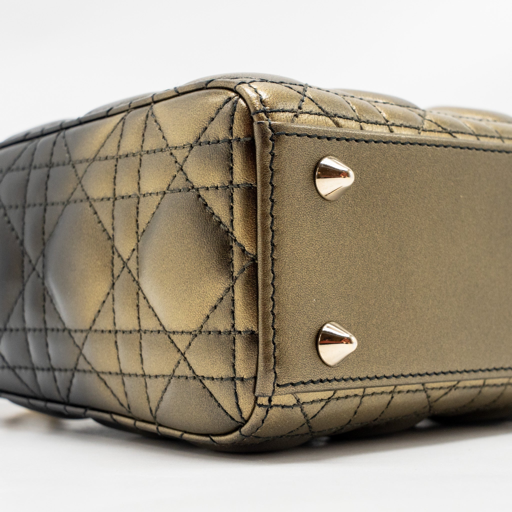 DIOR SMALL LADY DIOR LAMBSKIN BLACK / GOLD LGHW