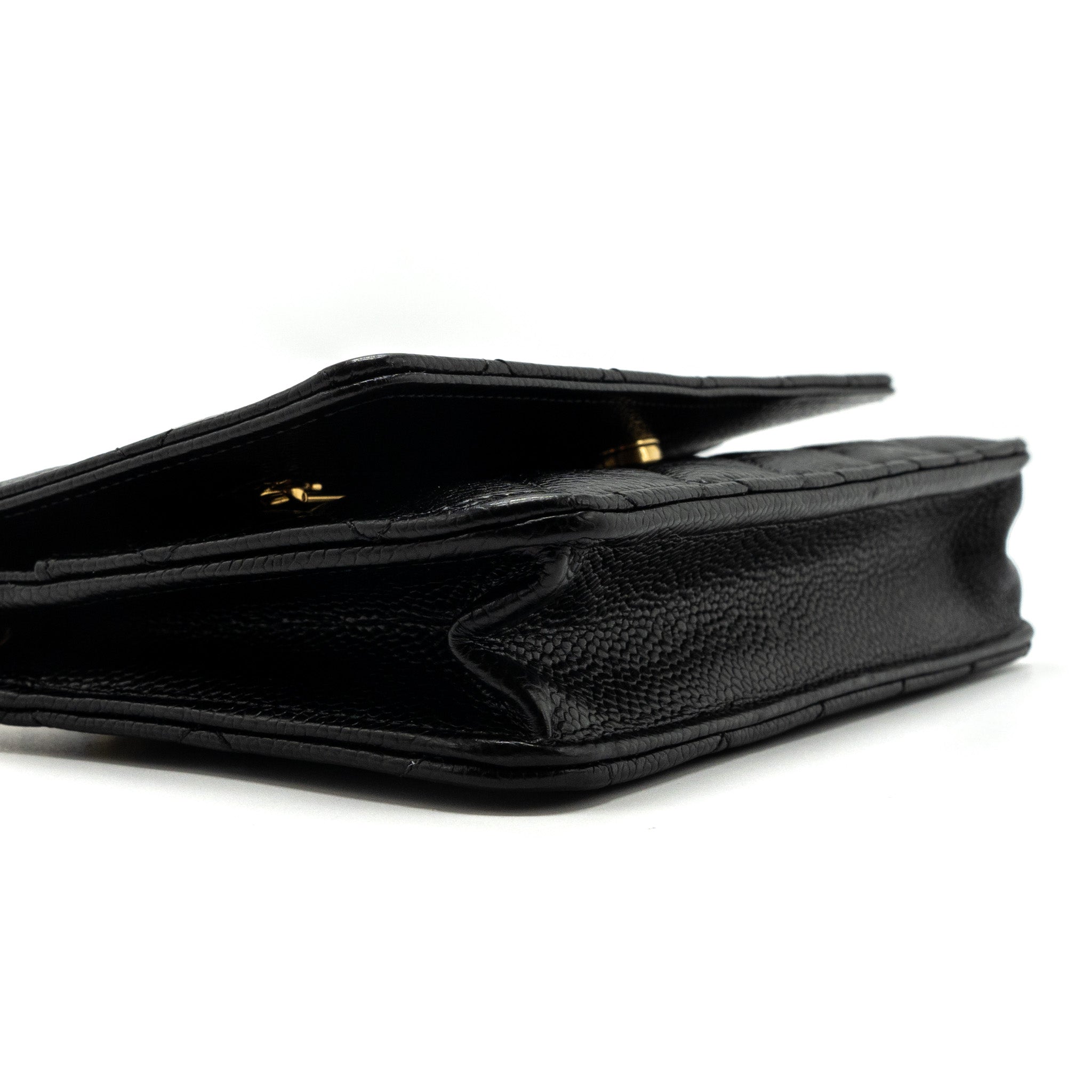 CHANEL CLASSIC WALLET ON CHAIN CAVIAR BLACK GHW(MICROCHIP)