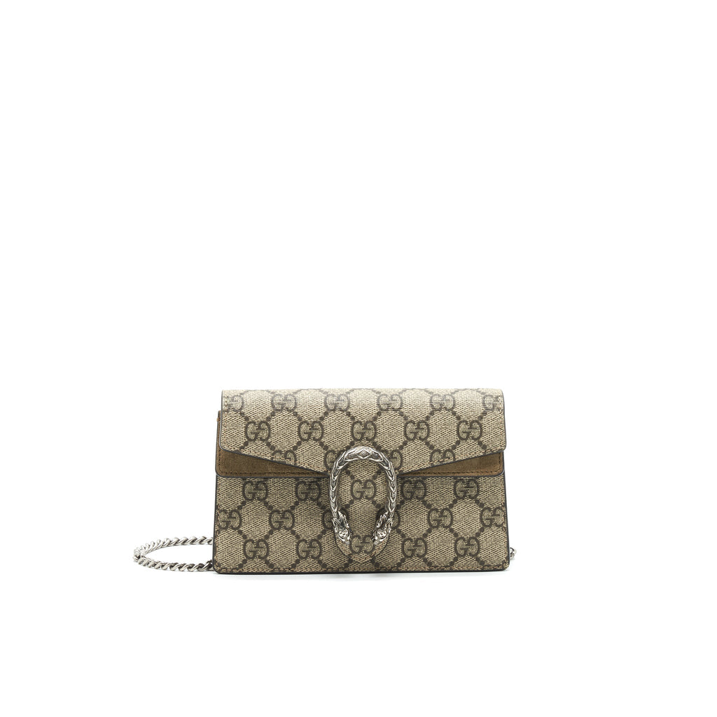 GUCCI DIONYSUS GG SUPREME SUPER MINI CROSSBODY BAG BEIGE