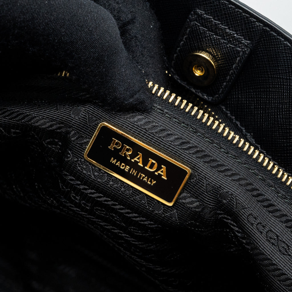 PRADA LARGE TOTE BAG SAFFIANO CALFSKIN BLACK GHW