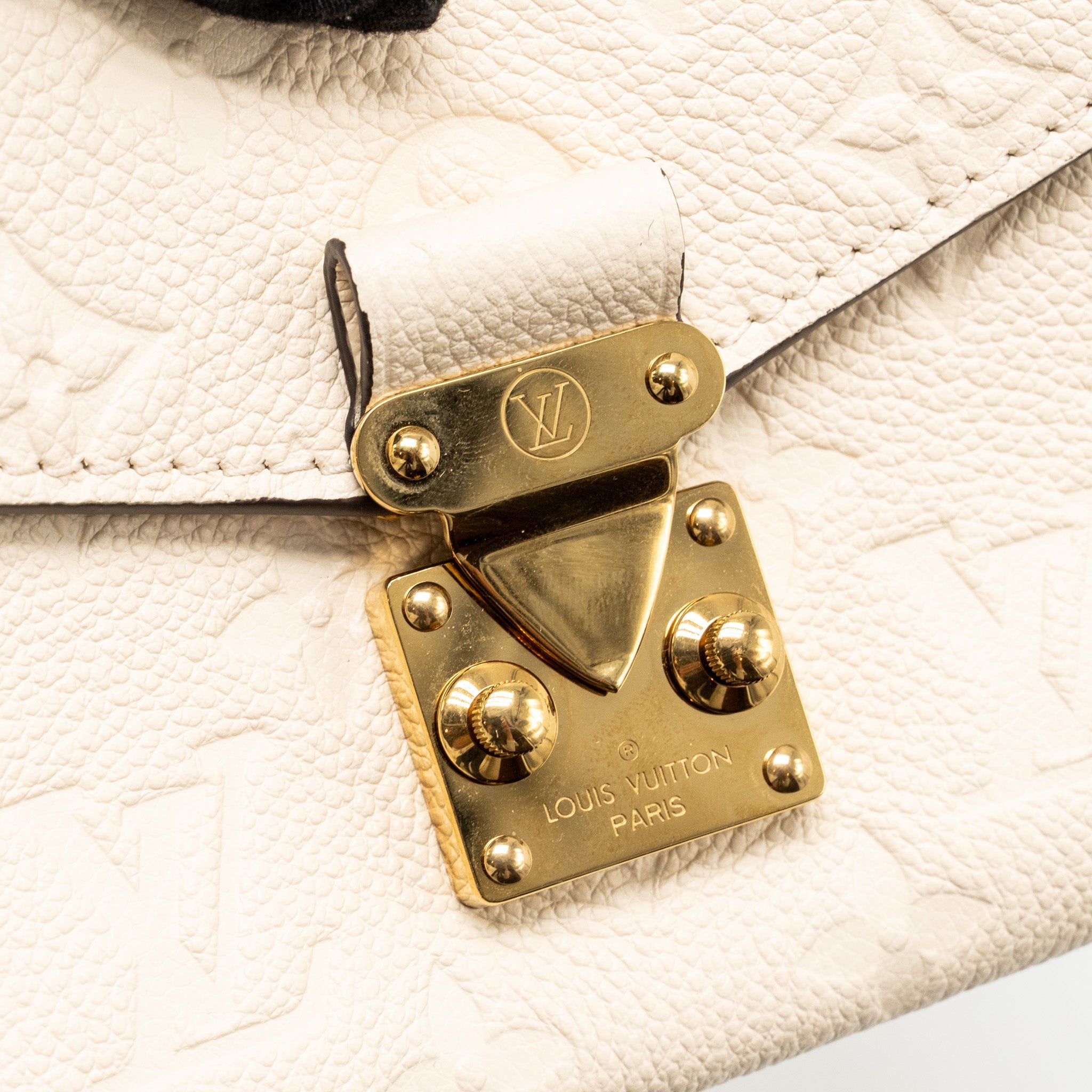 LOUIS VUITTON POCHETTE MÉTIS EAST WEST MONOGRAM EMPREINTE LEATHER CREAM GHW