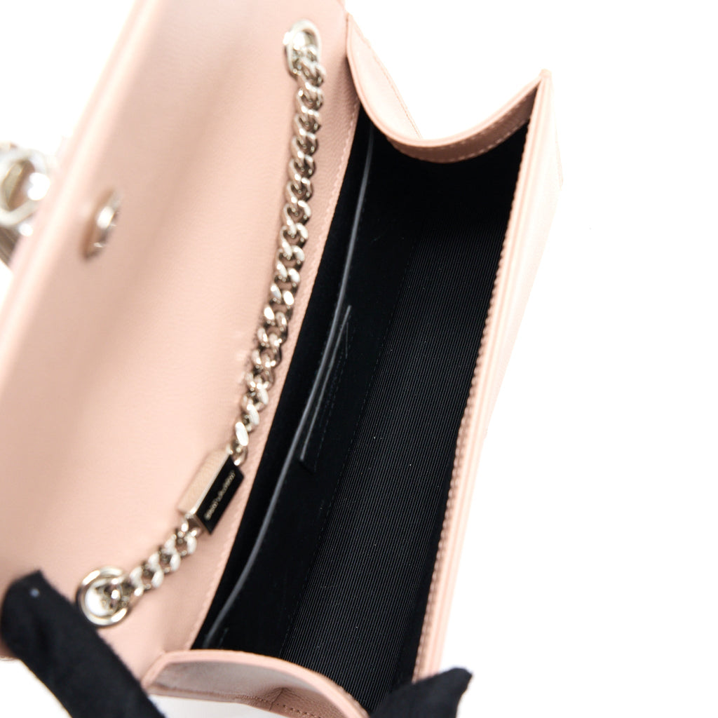 SAINT LAURENT KATE TASSEL GRAINED CALFSKIN PINK SHW