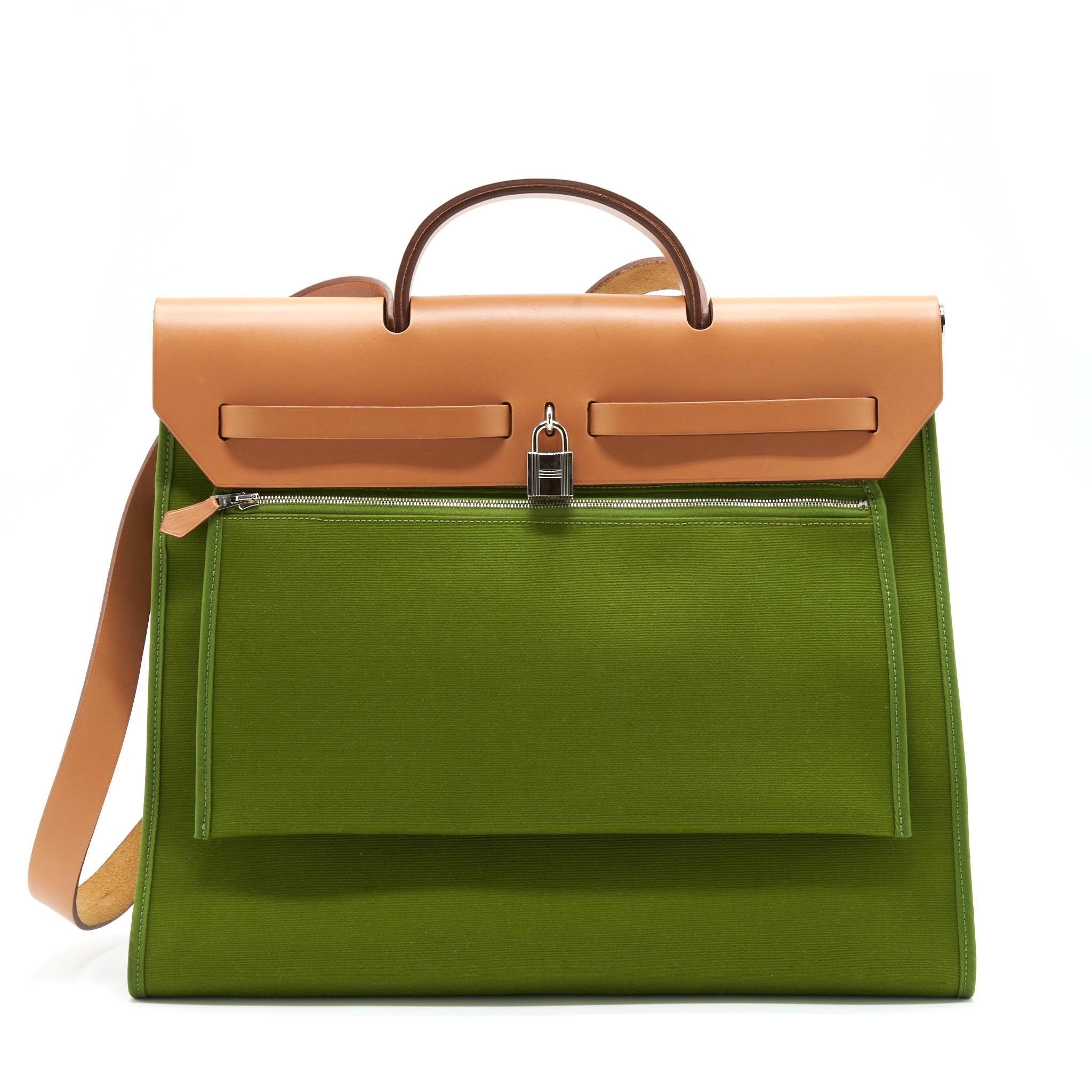 HERMES HERBAG ZIP 39 CANVAS PELOUSE/ NATURE SHW