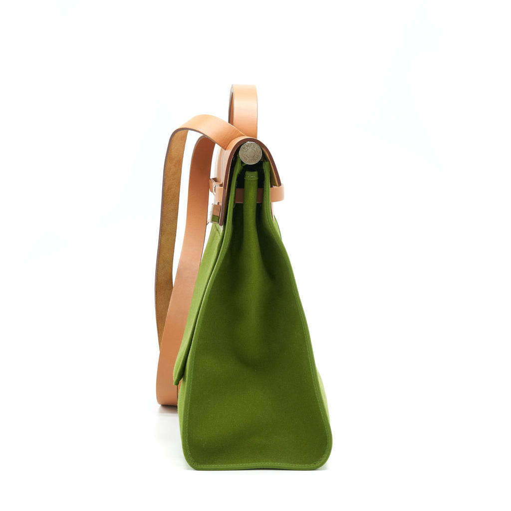 HERMES HERBAG ZIP 39 CANVAS PELOUSE/ NATURE SHW