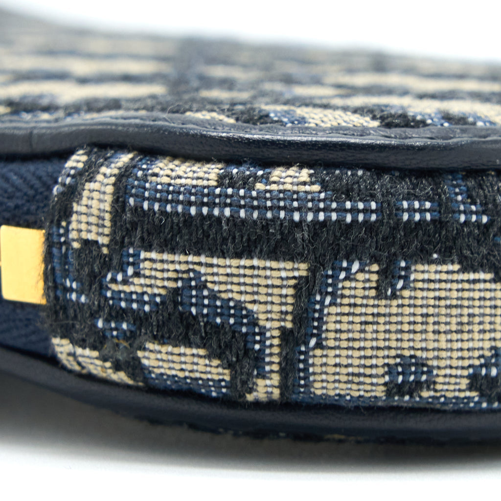 DIOR MONTAIGNE PHONE HOLDER OBLIQUE JACQUARD CANVAS BLUE GHW