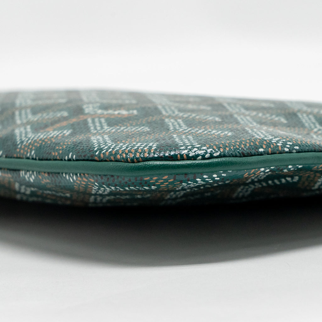 GOYARD SENAT MM POUCH GOYARDINE CANVAS GREEN SHW