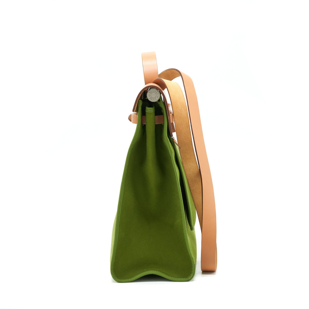 HERMES HERBAG ZIP 39 CANVAS PELOUSE/ NATURE SHW