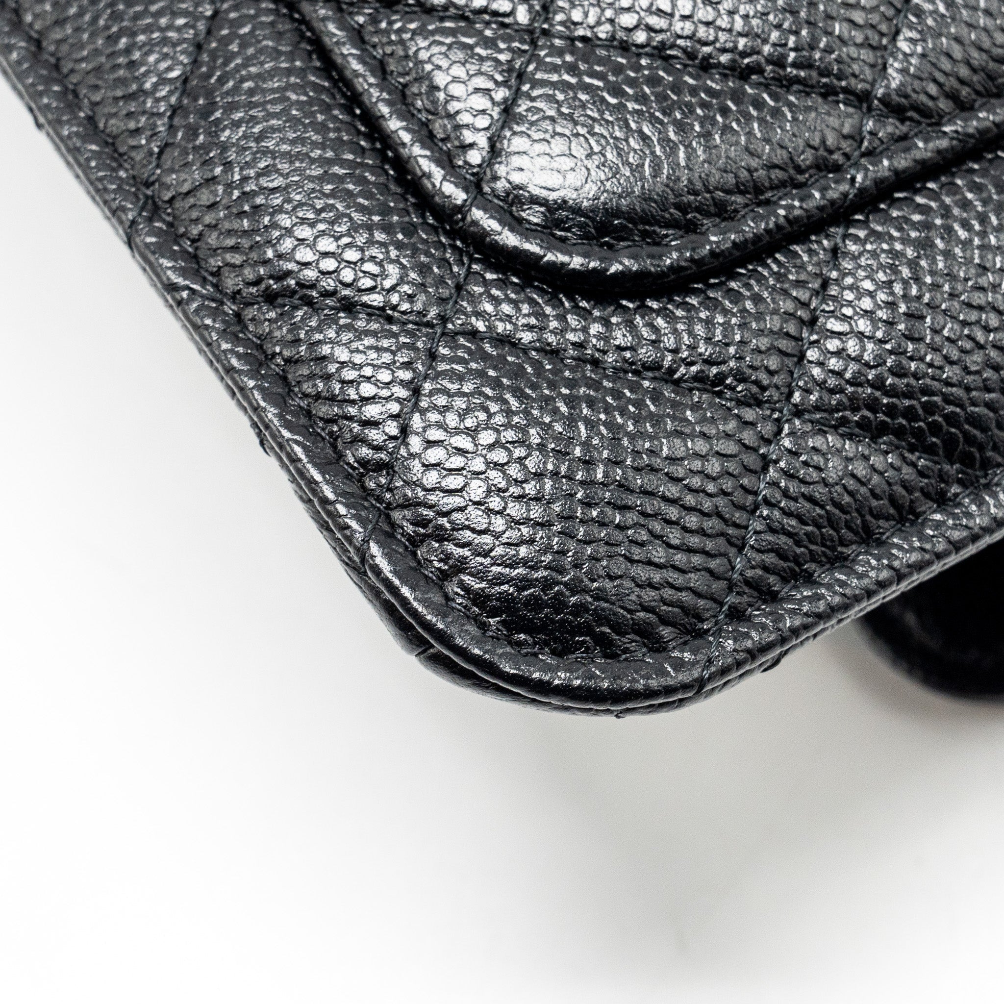 CHANEL CHAIN WALLET /FOLDABLE SHOPPING TOTE CAVIAR/JERSEY FABRIC BLACK/MULTICOLOUR LGHW