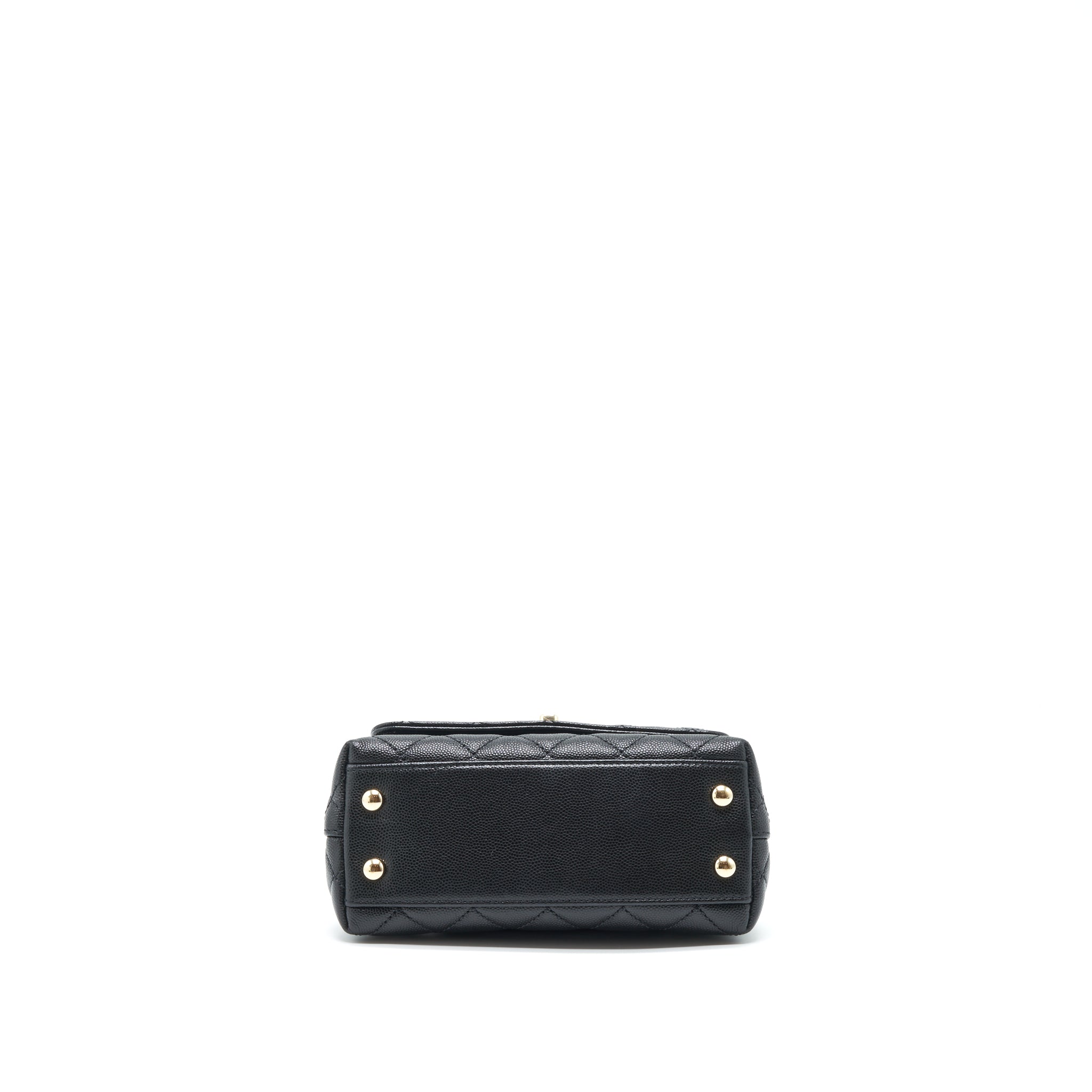 CHANEL MINI COCO HANDLE 20CM CAVIAR BLACK LGHW (MICROCHIP)