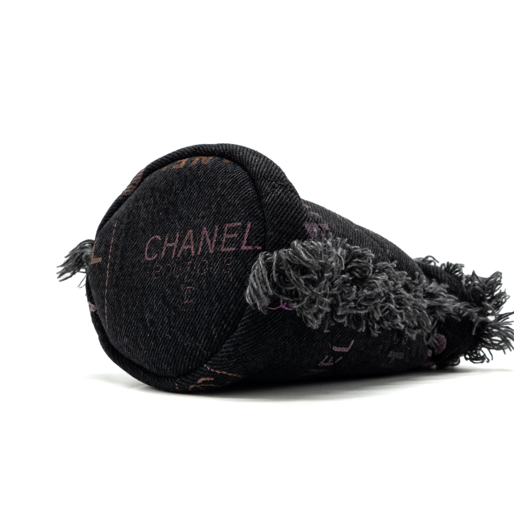 CHANEL SUPER MINI BUCKET BAG BLACK DENIM LGHW
