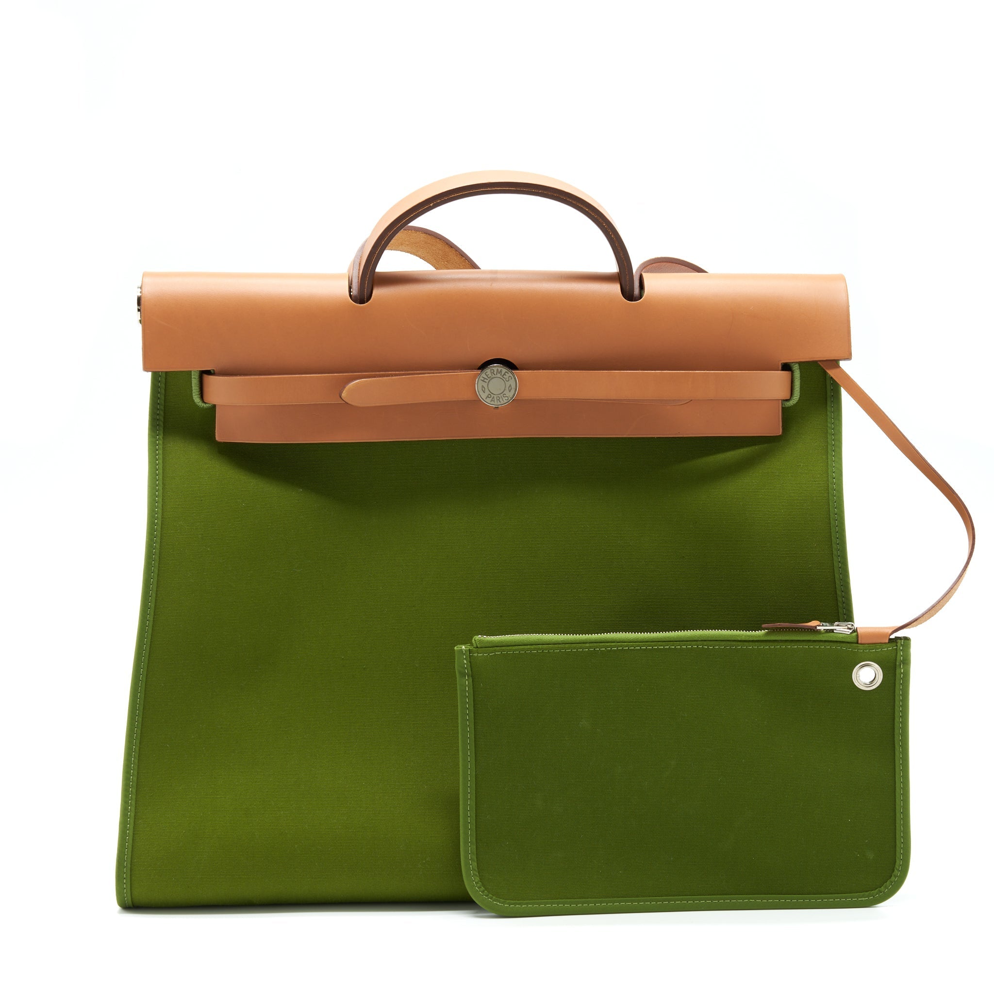 HERMES HERBAG ZIP 39 CANVAS PELOUSE/ NATURE SHW