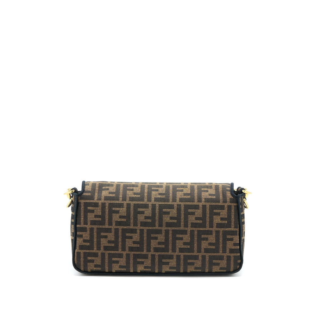 FENDI BAGUETTE BAG FF JACQUARD FABRIC BROWN GHW