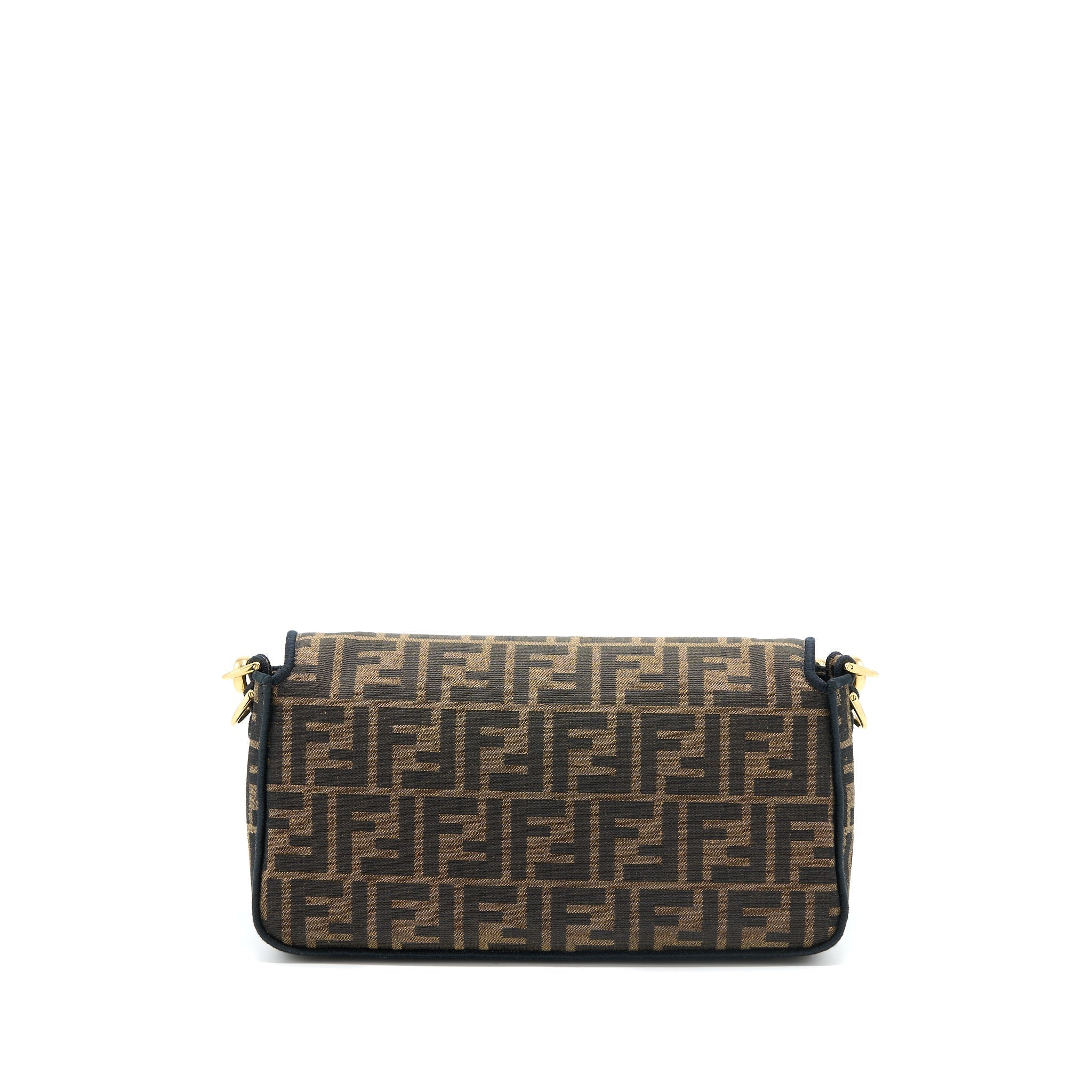 FENDI BAGUETTE BAG FF JACQUARD FABRIC BROWN GHW