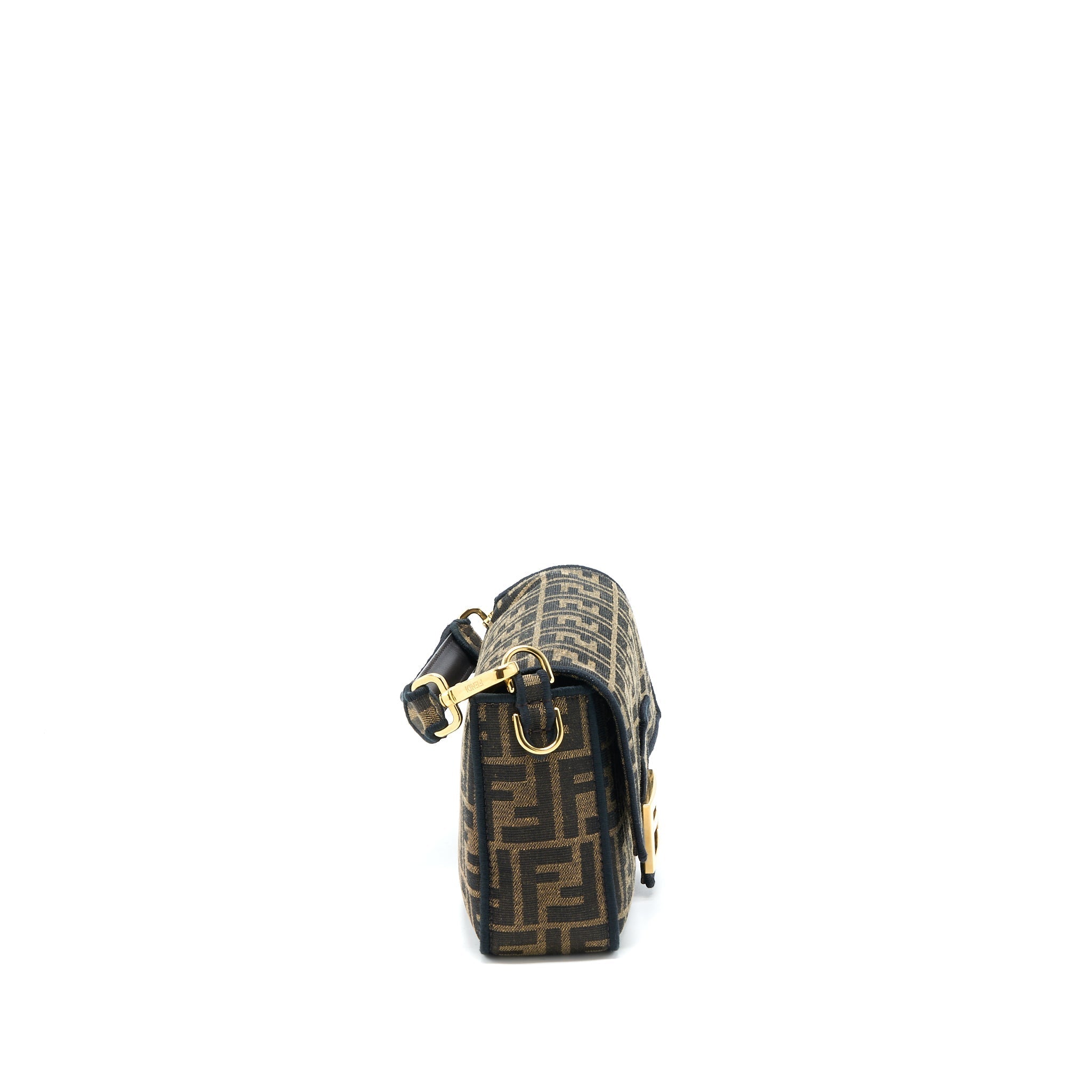 FENDI BAGUETTE BAG FF JACQUARD FABRIC BROWN GHW