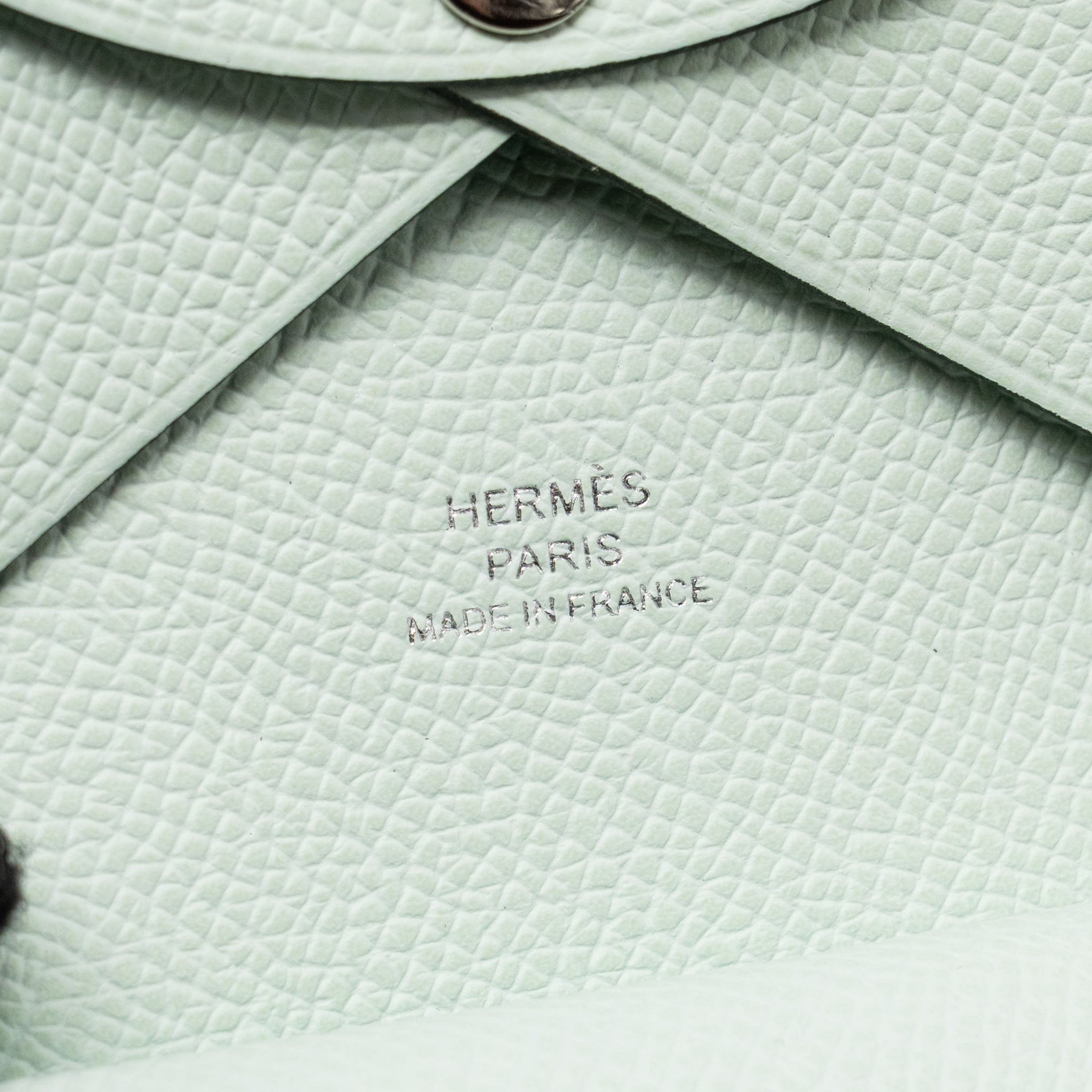 HERMES CALVI DUO CARD HOLDER EPSOM VERT PEPPERMINT SHW