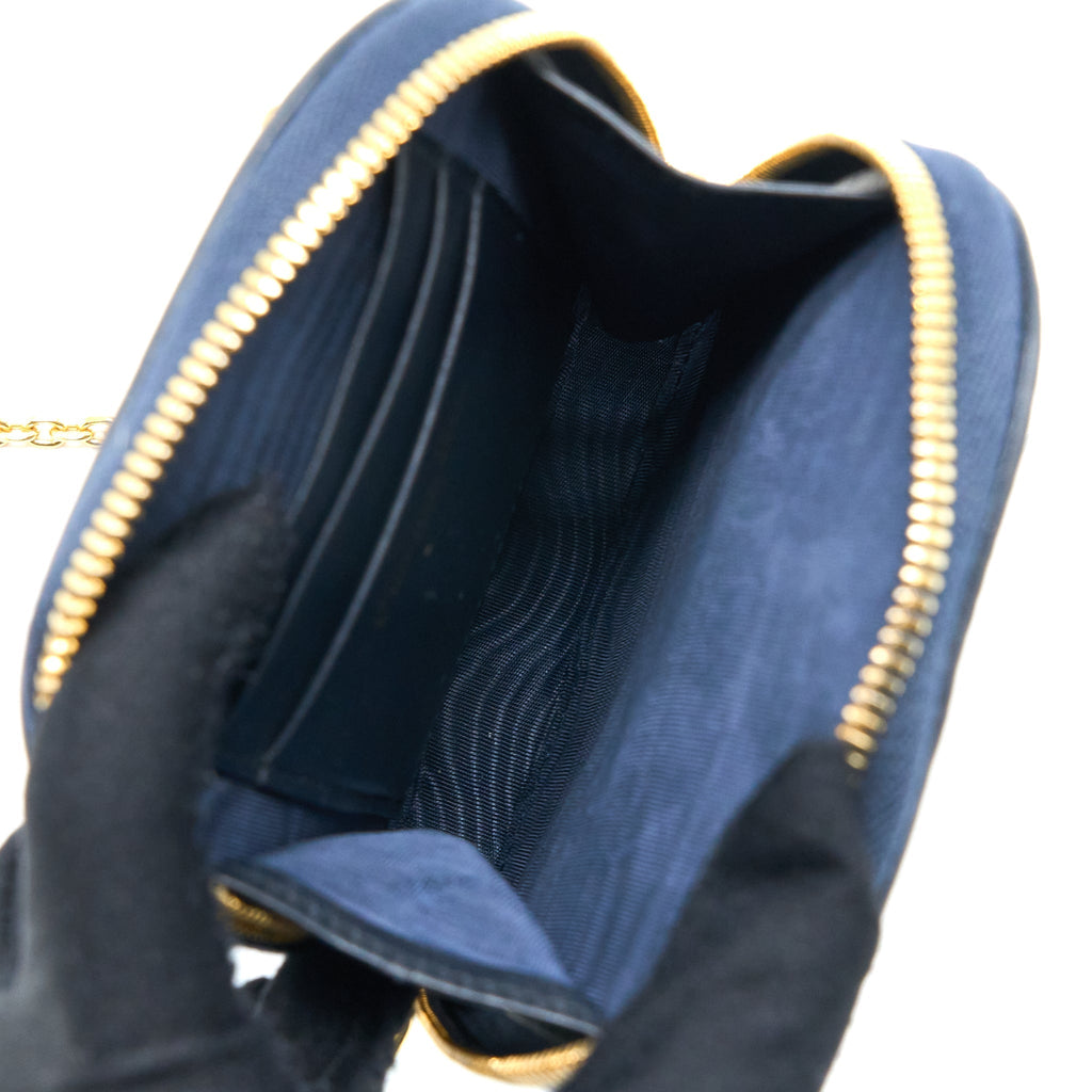 DIOR MONTAIGNE PHONE HOLDER OBLIQUE JACQUARD CANVAS BLUE GHW