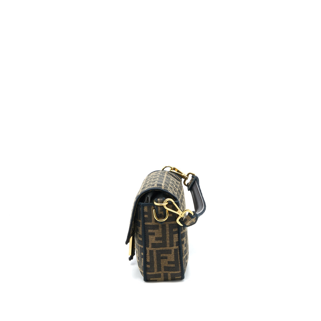 FENDI BAGUETTE BAG FF JACQUARD FABRIC BROWN GHW