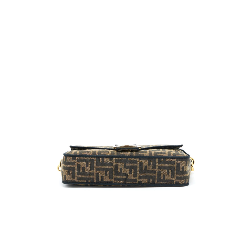 FENDI BAGUETTE BAG FF JACQUARD FABRIC BROWN GHW