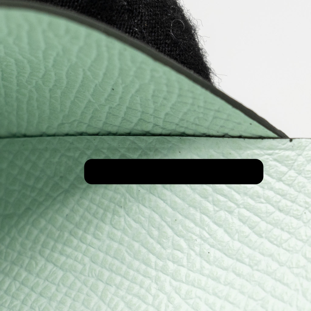 HERMES CALVI DUO CARD HOLDER EPSOM VERT PEPPERMINT SHW