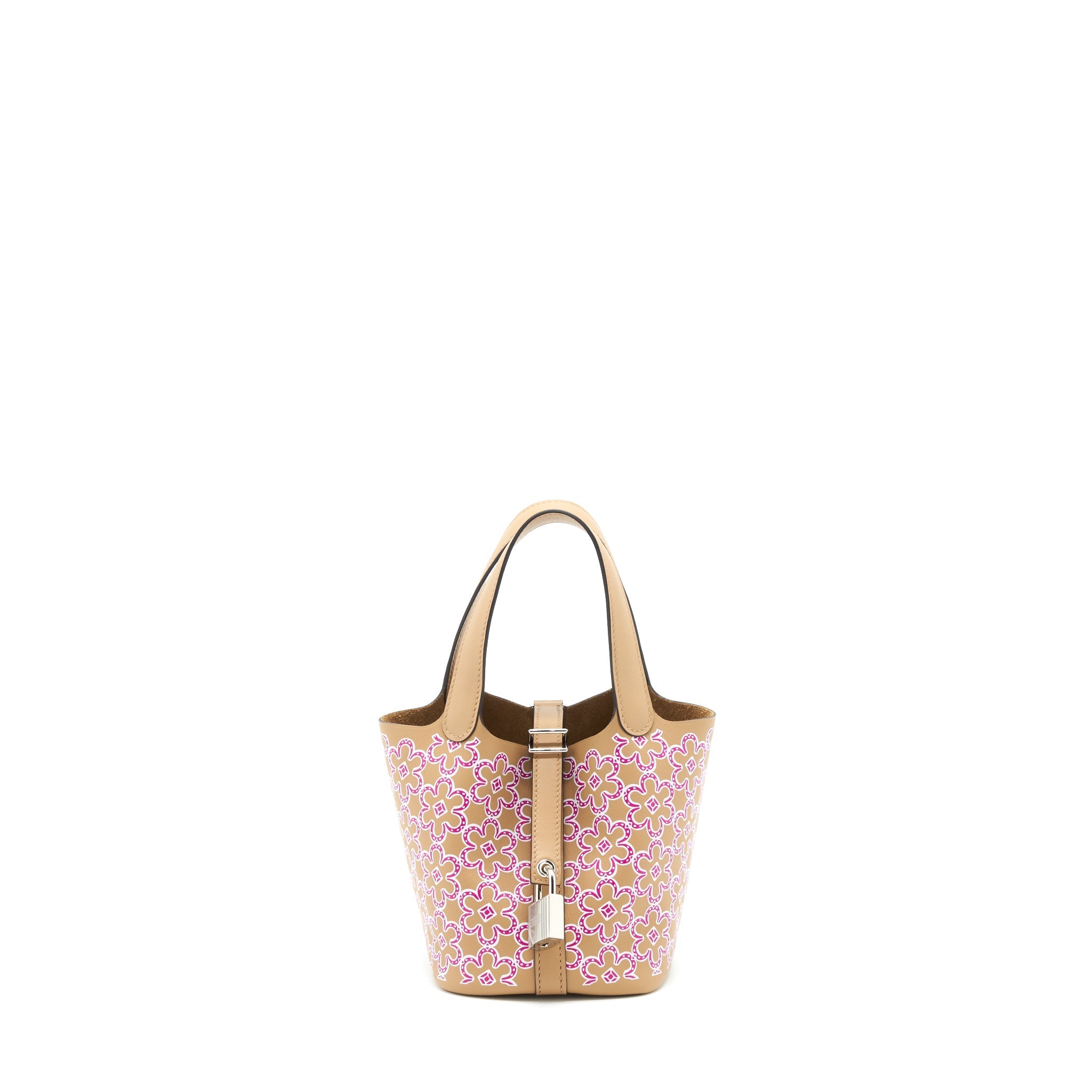HERMES MICRO LUCKY DAISY PICOTIN 14 SWIFT CHAI/ROSE/BLANC SHW