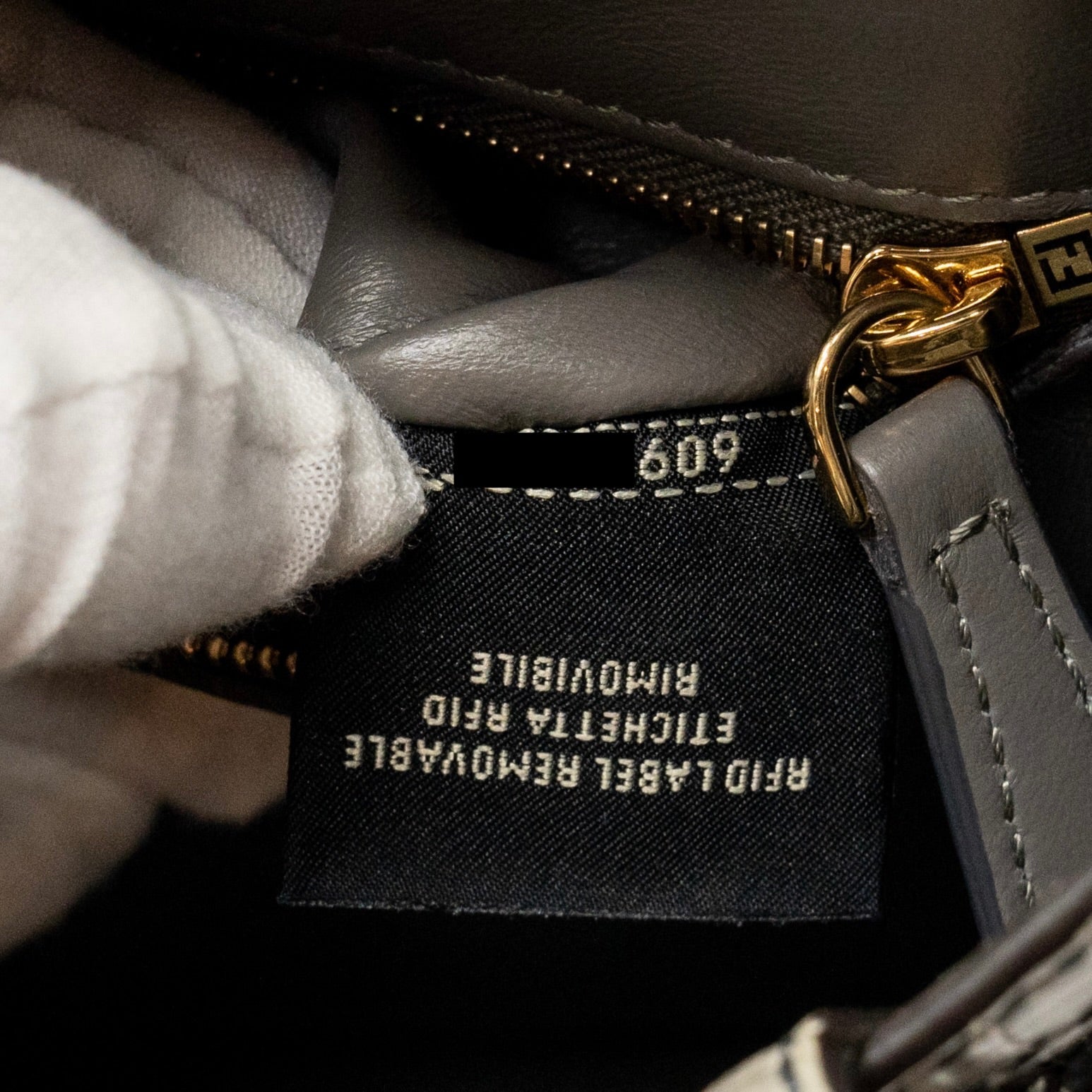 FENDI MINI PEEKABOO BAG CROCODILE GREY GHW
