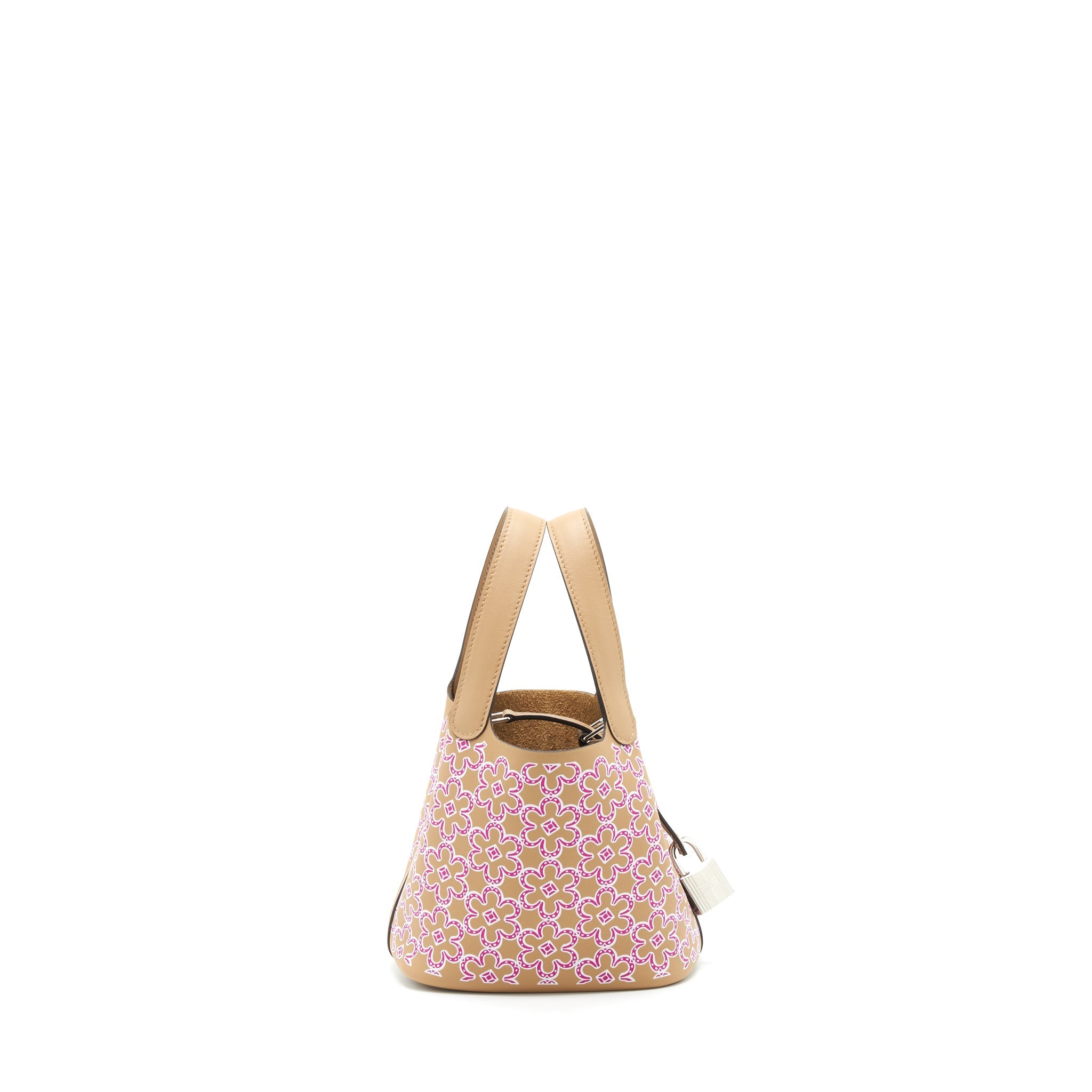 HERMES MICRO LUCKY DAISY PICOTIN 14 SWIFT CHAI/ROSE/BLANC SHW