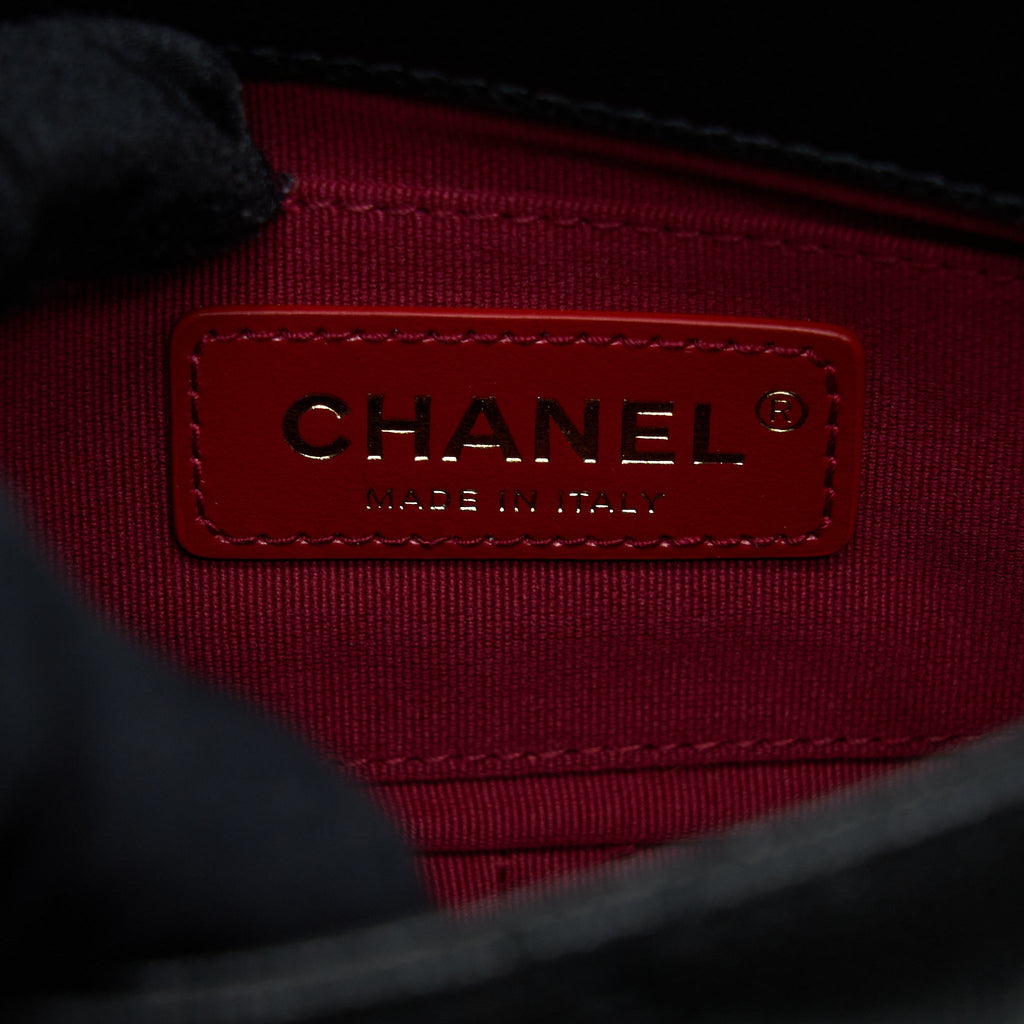 CHANEL 22A MINI SQUARE FLAP BAG CAVIAR BLACK BRUSHED GHW (MICROCHIP)