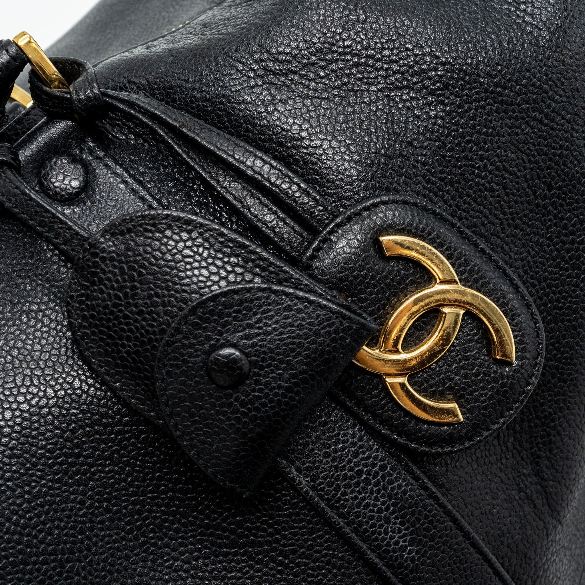CHANEL VINTAGE TRAVEL BAG CAVIAR BLACK GHW