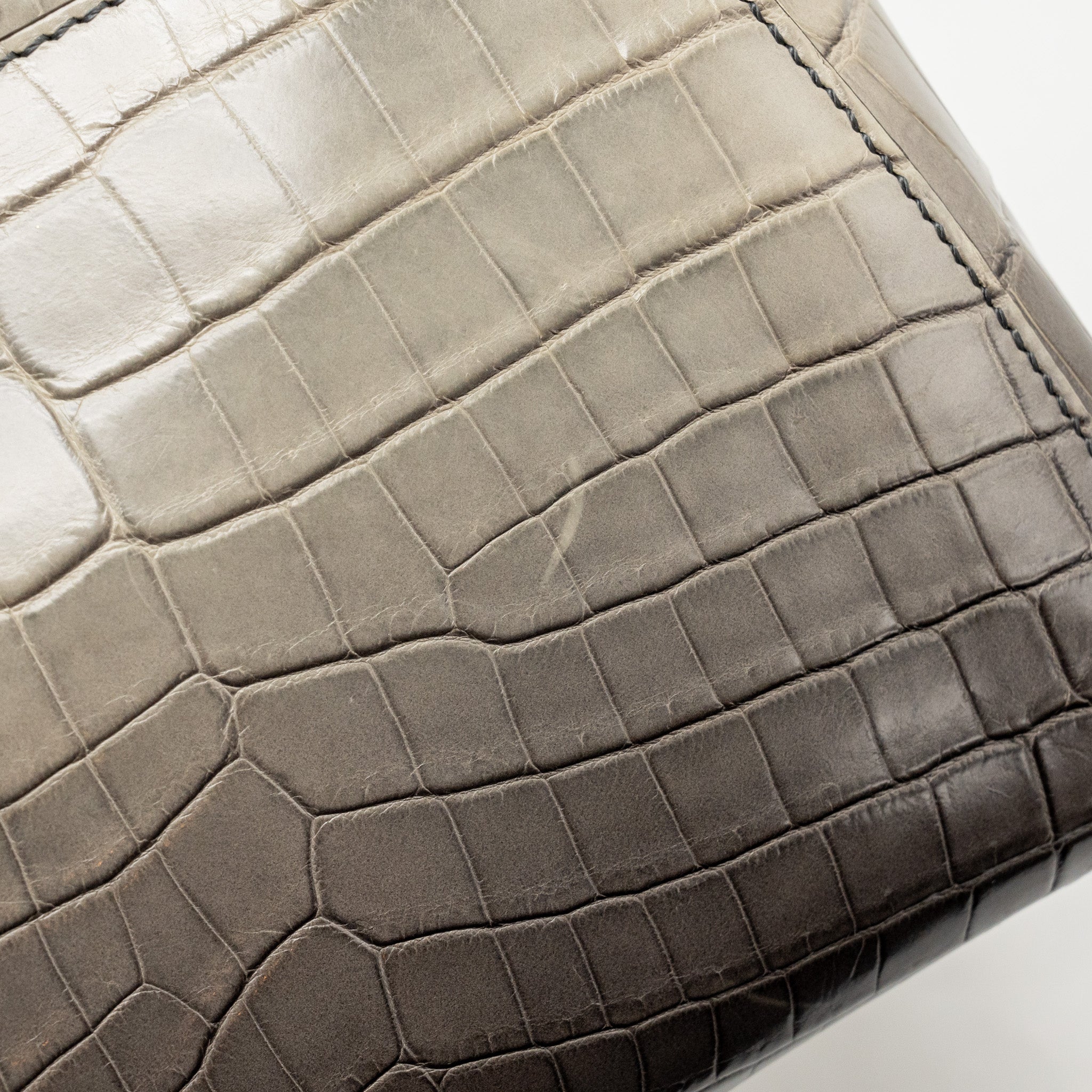 FENDI MINI PEEKABOO BAG CROCODILE GREY GHW