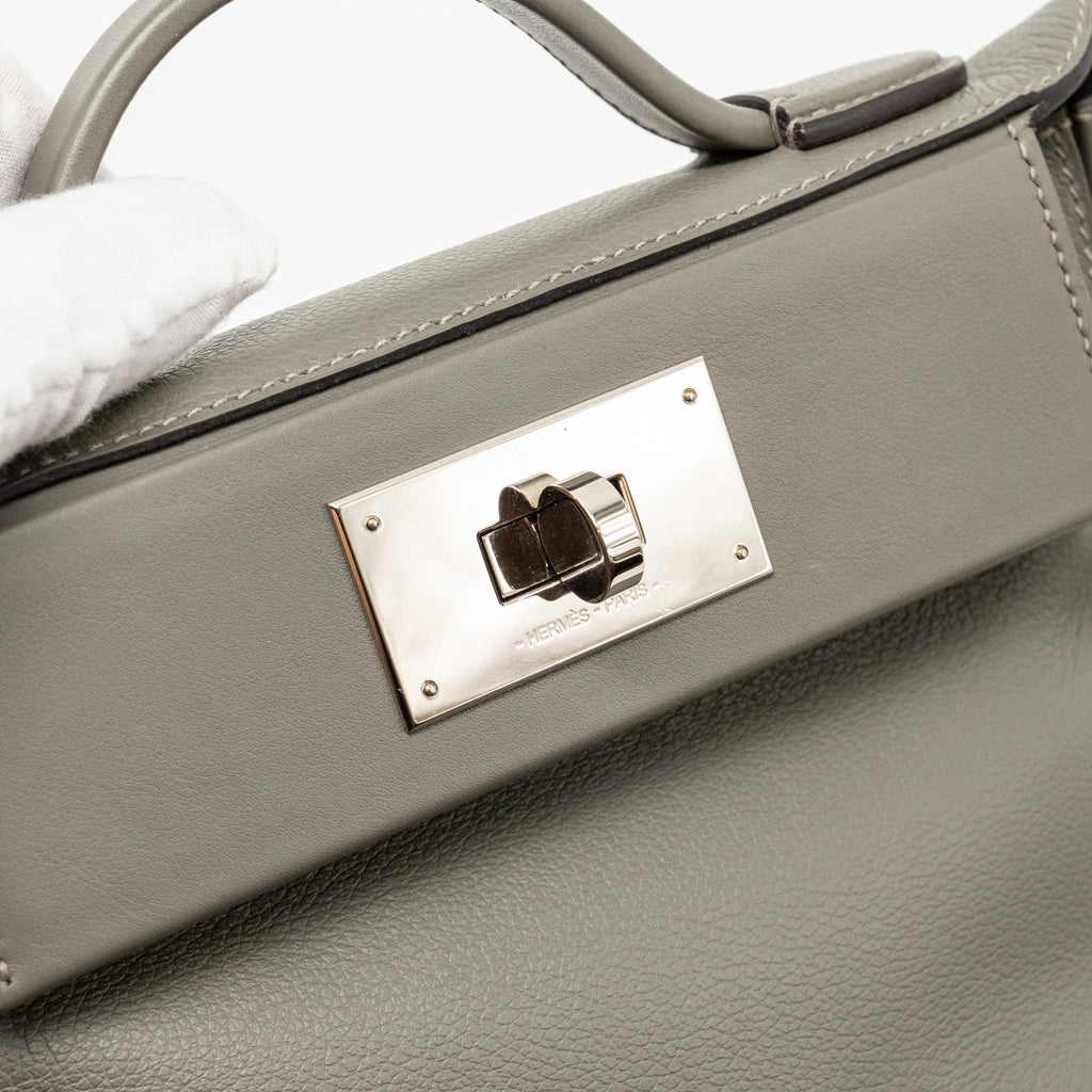 HERMES MINI 2424 24/24-21 BAG EVERCOLOR/SWIFT GRIS MEYER SHW