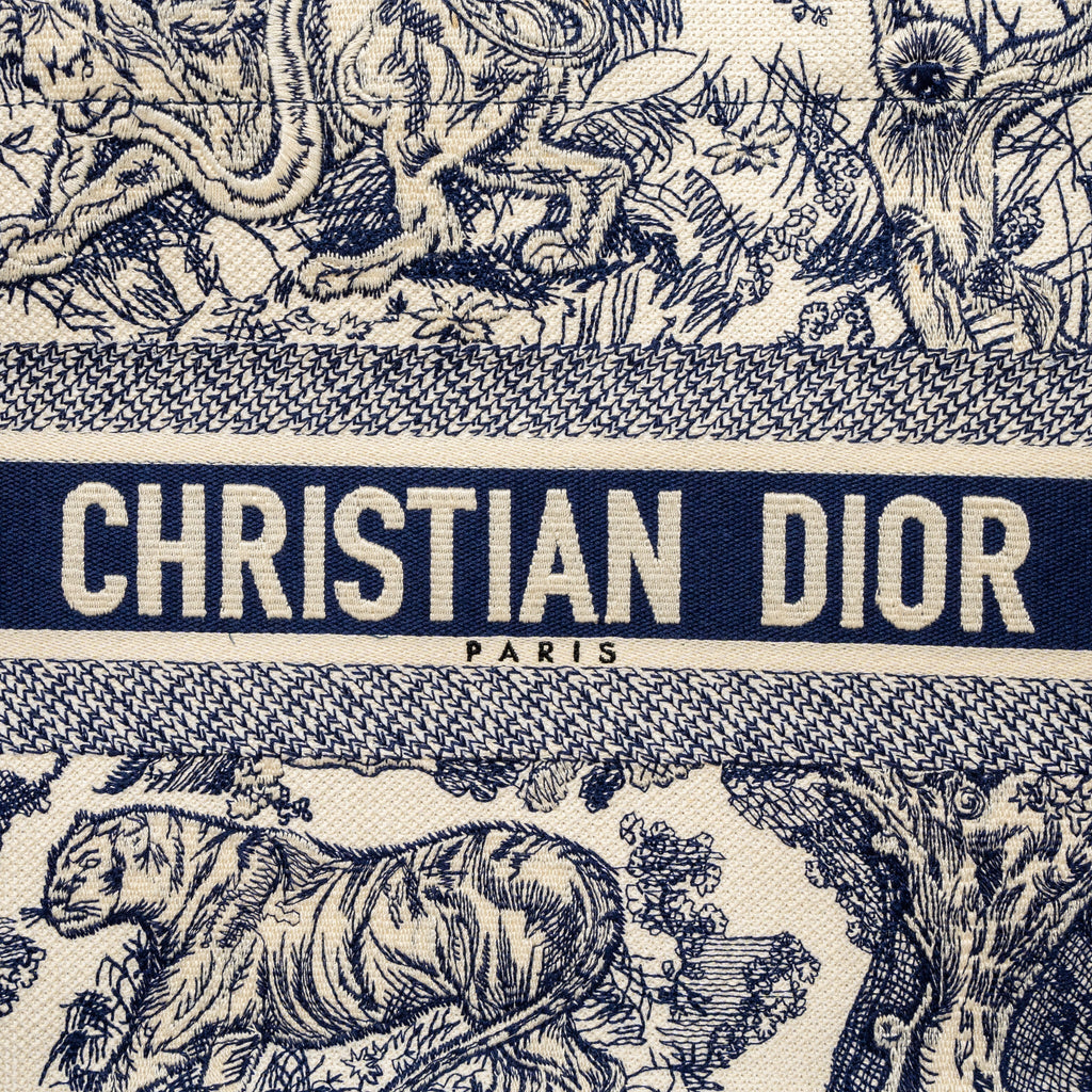 DIOR MEDIUM BOOK TOTE BLUE TOILE DE JOUY EMBROIDERY