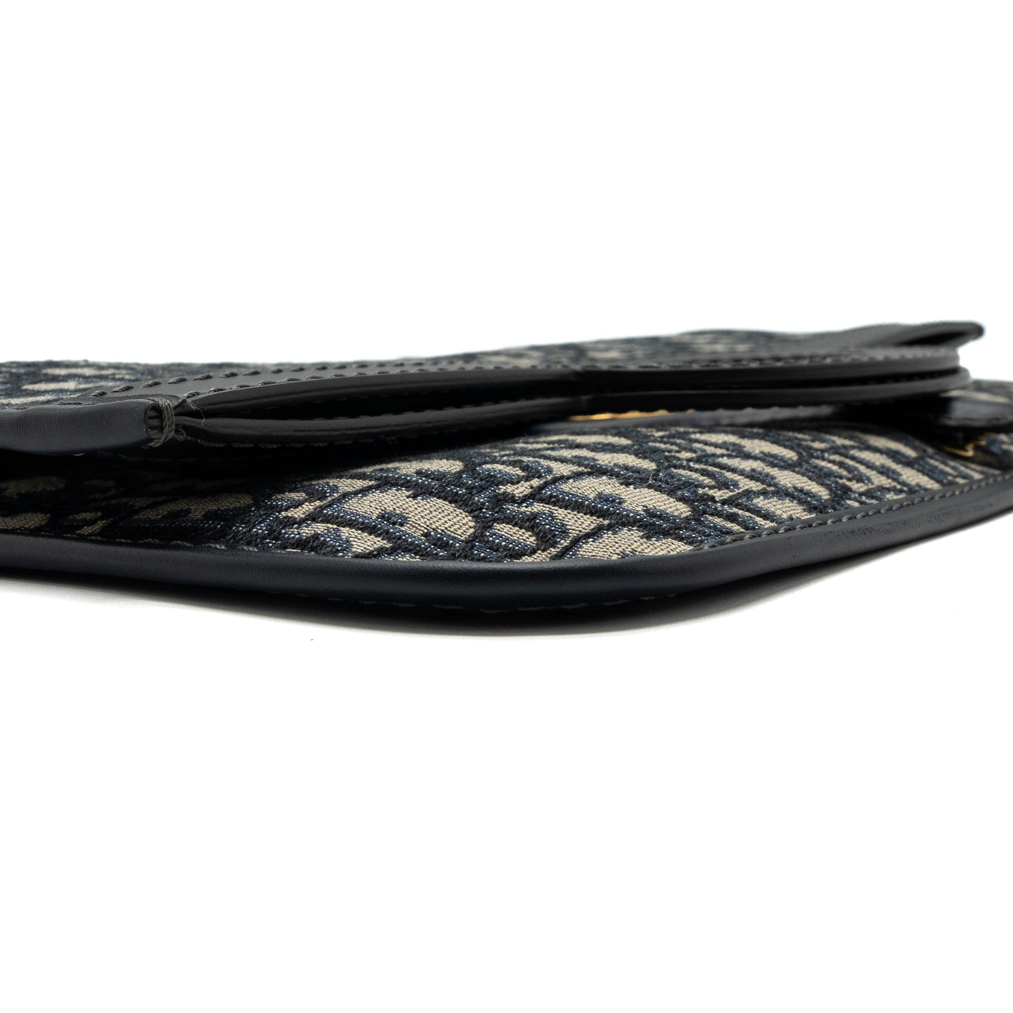 DIOR FOLDER CLUTCH BLUE DIOR OBLIQUE CANVAS/ LEATHER GHW